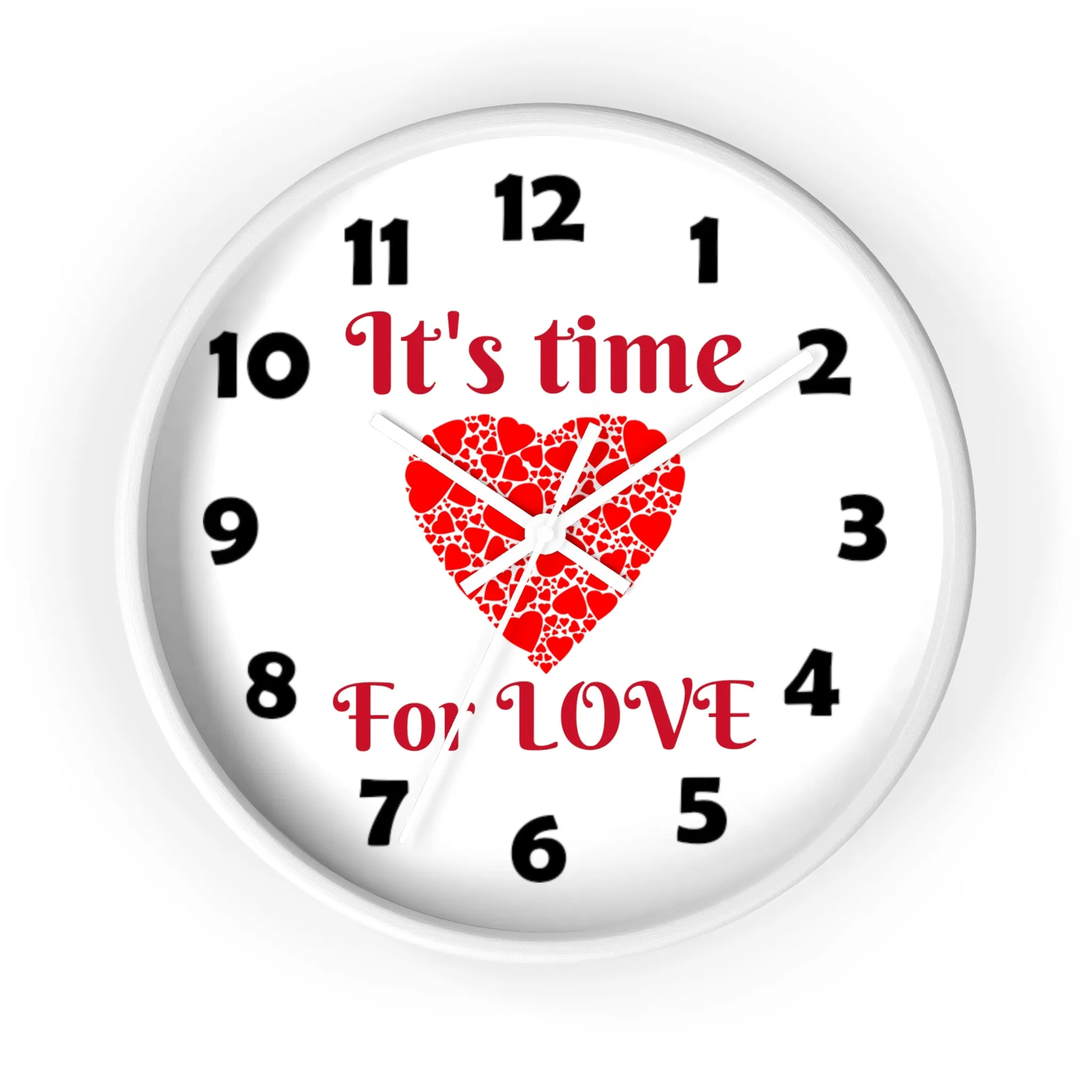 Love Wall Clock, Valentine Wall Clock,  It's Time For Love Wall Clock