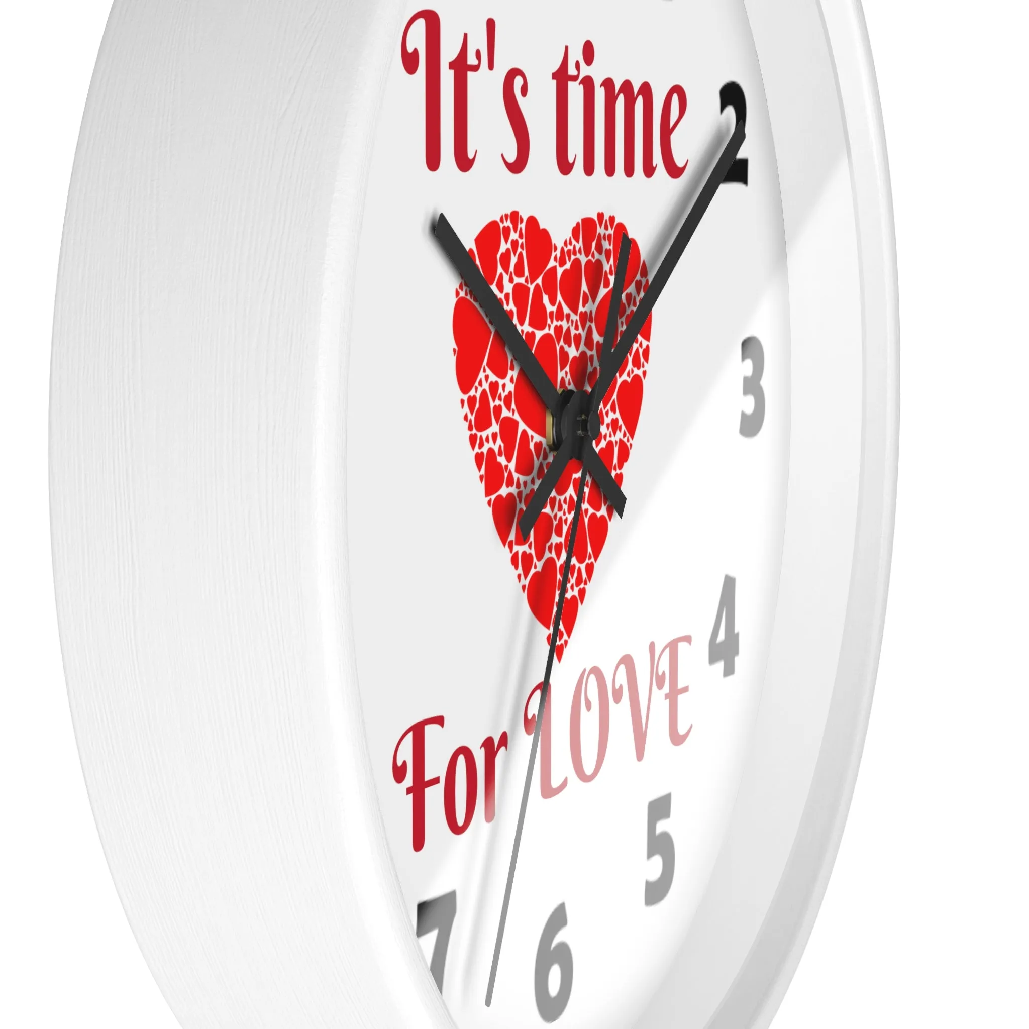 Love Wall Clock, Valentine Wall Clock,  It's Time For Love Wall Clock