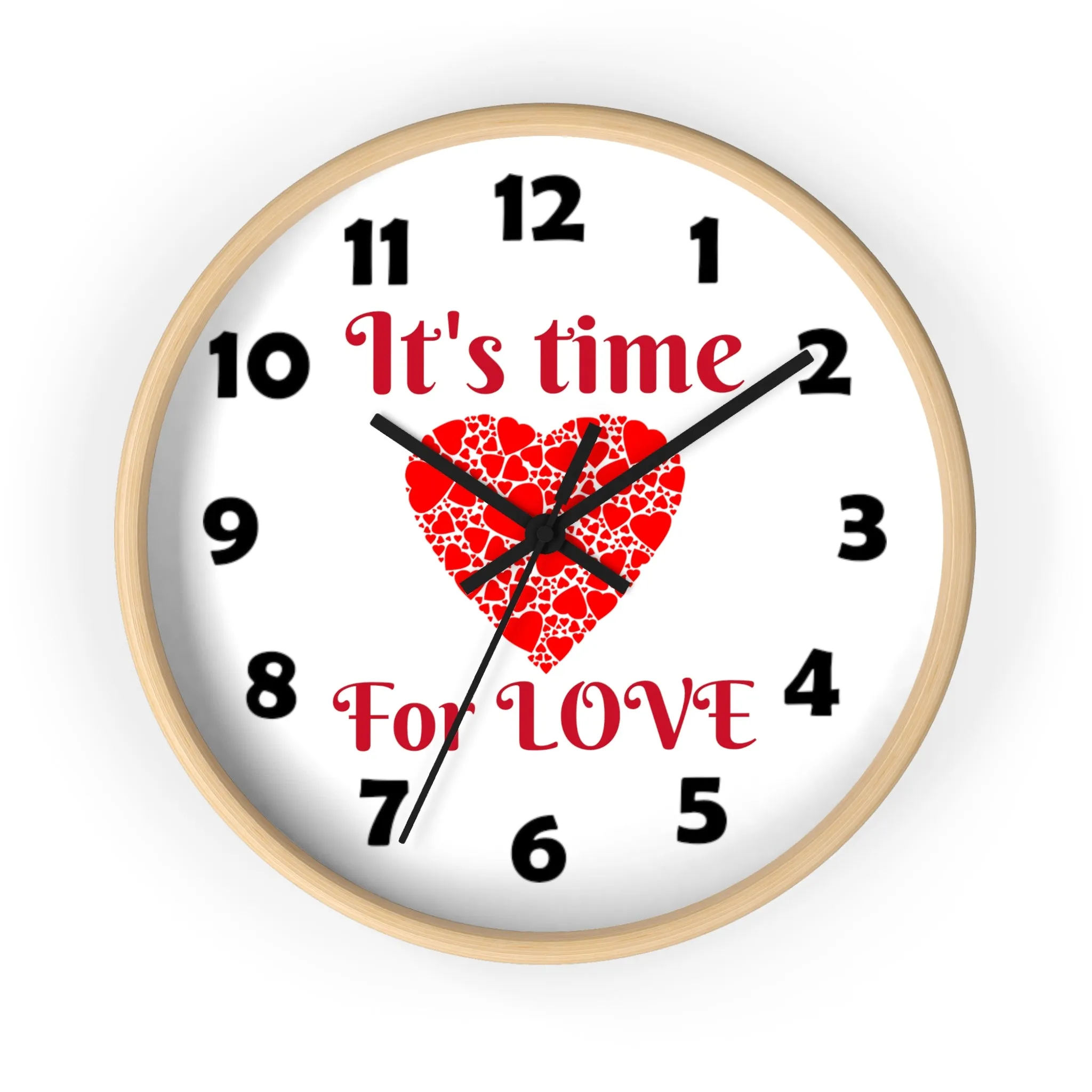 Love Wall Clock, Valentine Wall Clock,  It's Time For Love Wall Clock