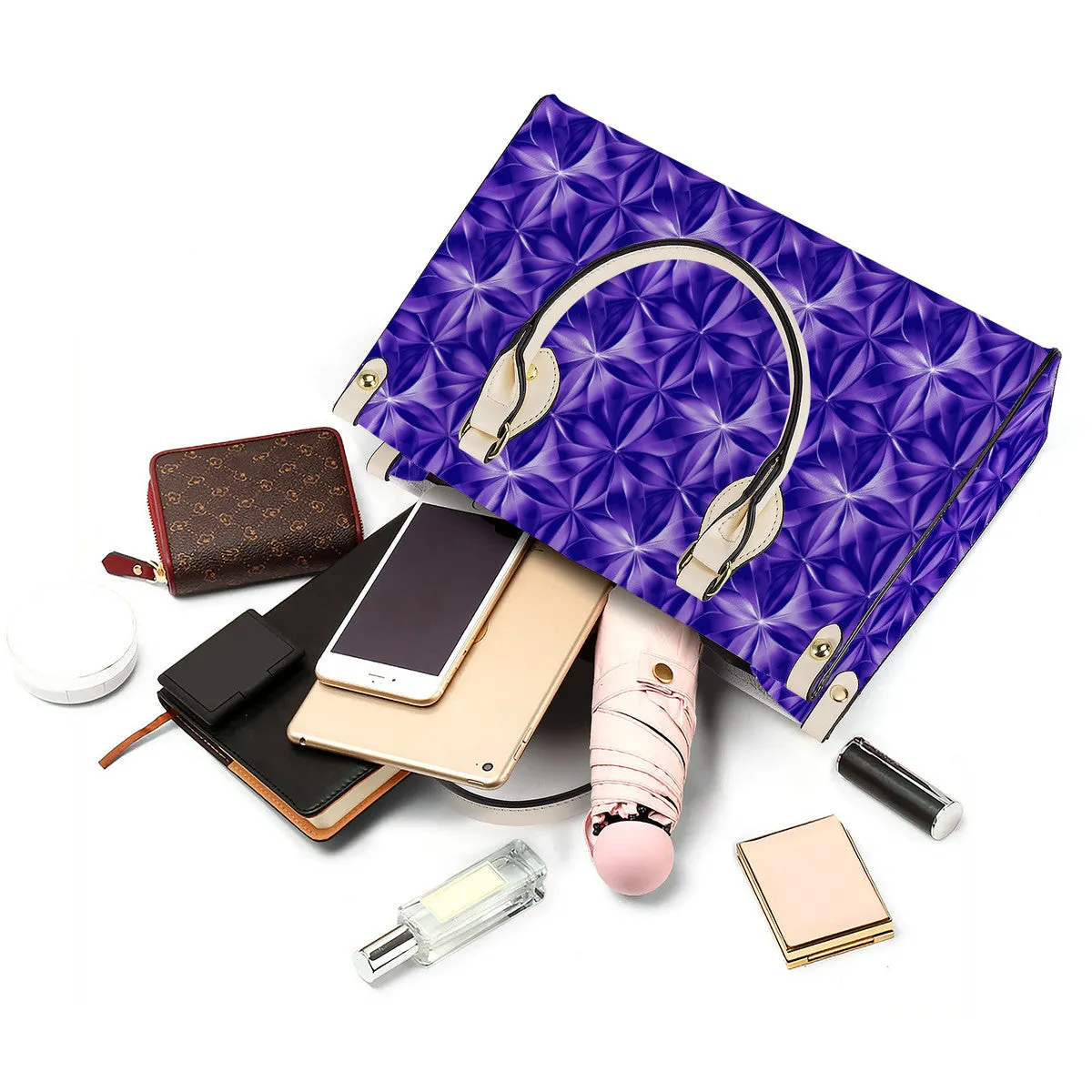 Luxury Women PU Tote Bag - Purps