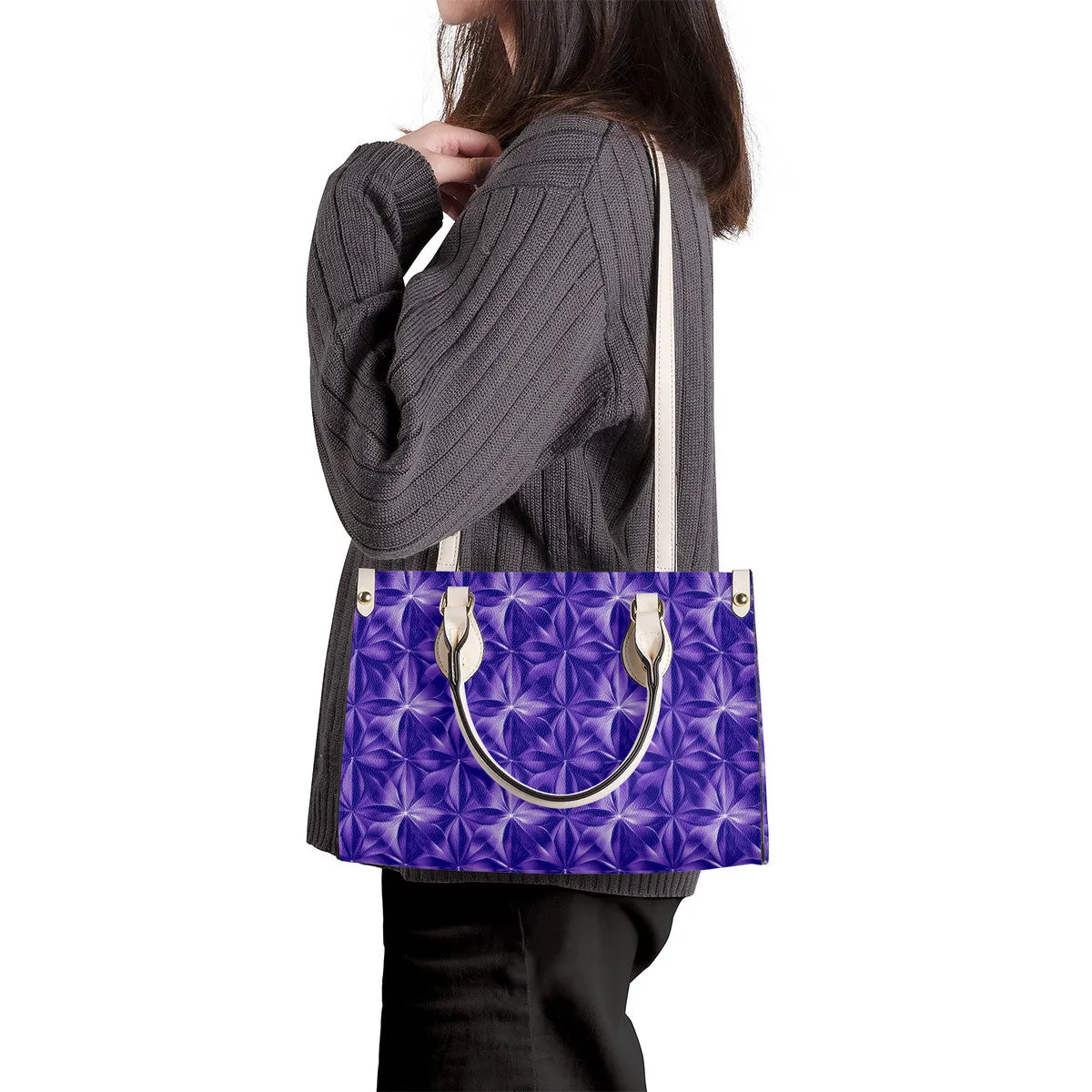 Luxury Women PU Tote Bag - Purps