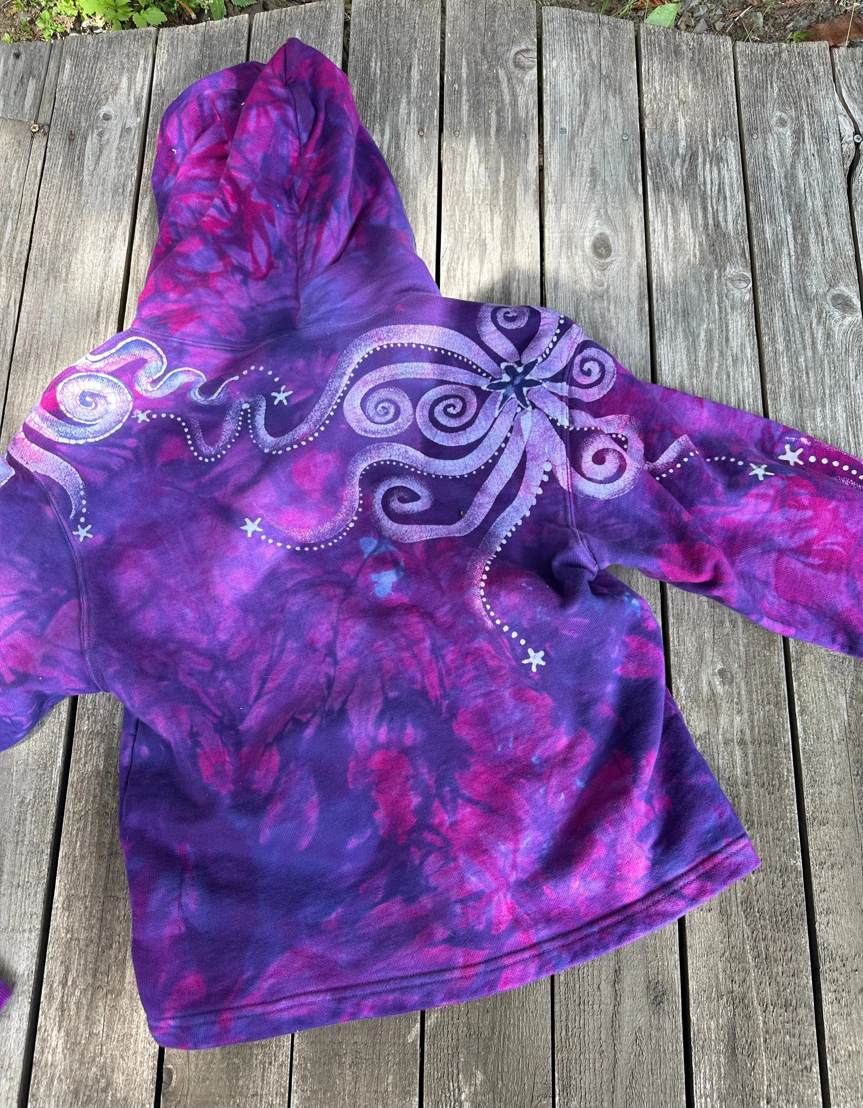 Magenta Moonbeams - Pullover Batikwalla Hoodie - One Size