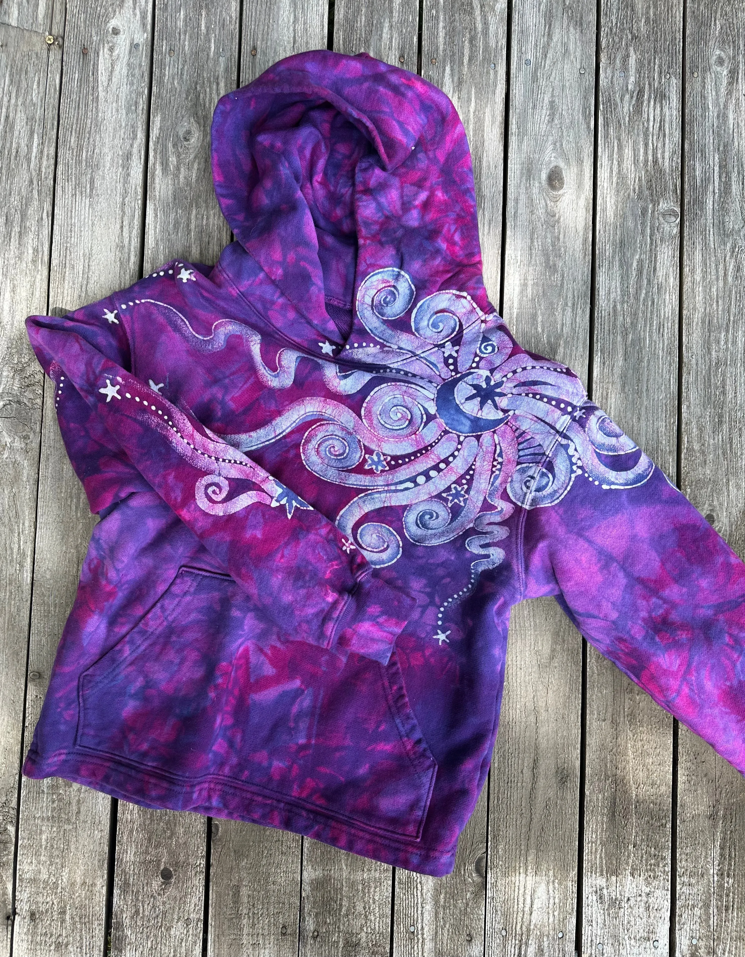 Magenta Moonbeams - Pullover Batikwalla Hoodie - One Size