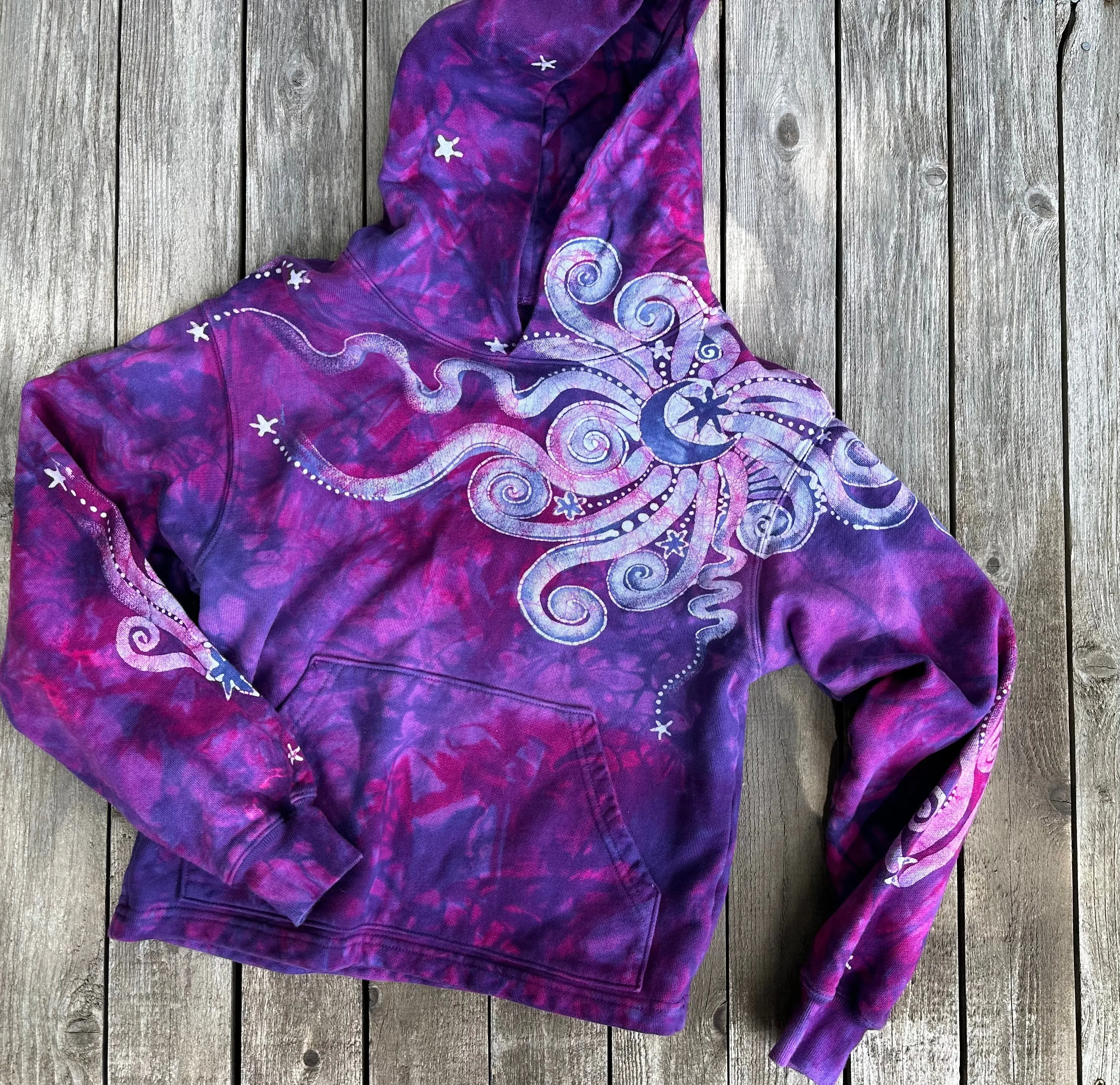 Magenta Moonbeams - Pullover Batikwalla Hoodie - One Size