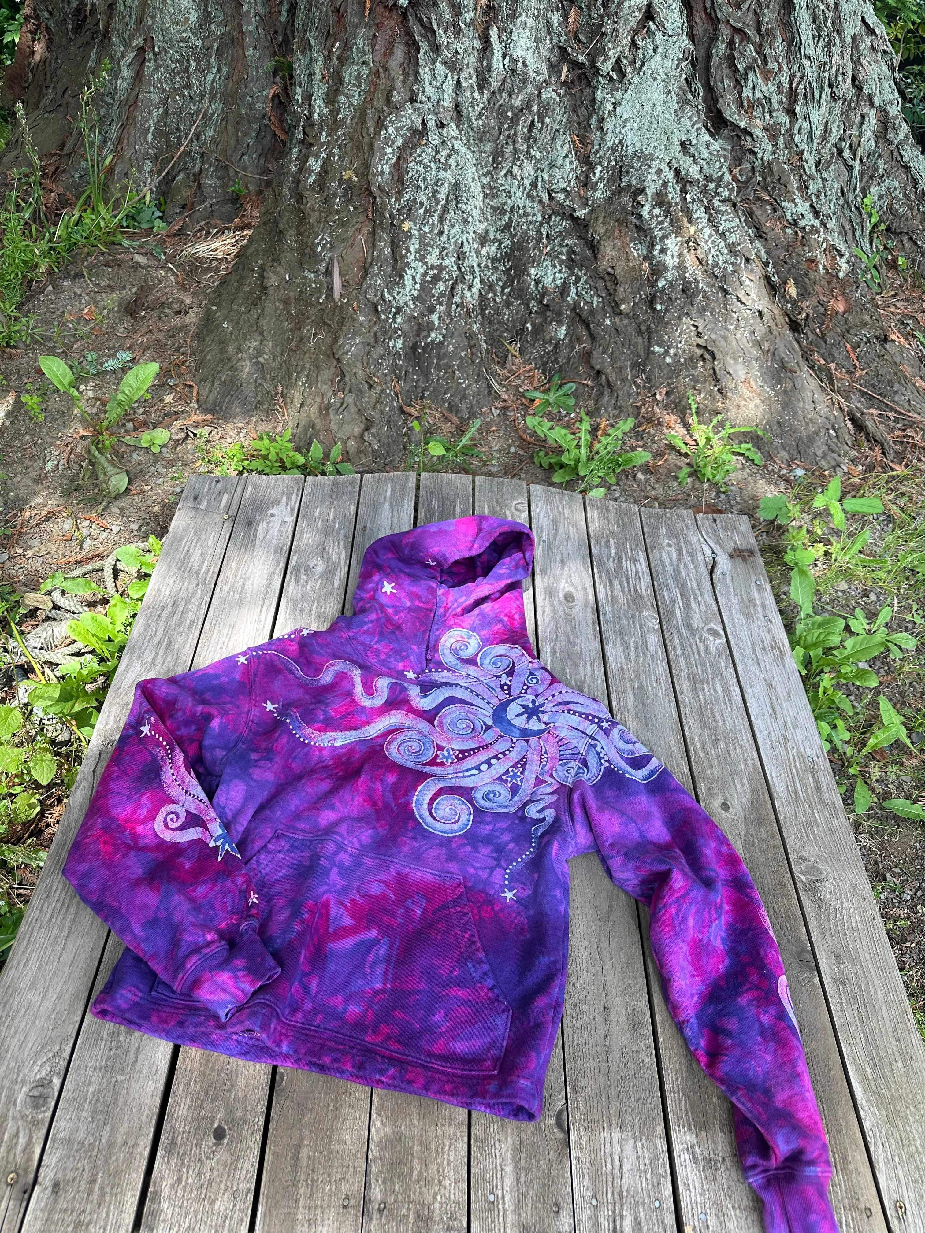 Magenta Moonbeams - Pullover Batikwalla Hoodie - One Size