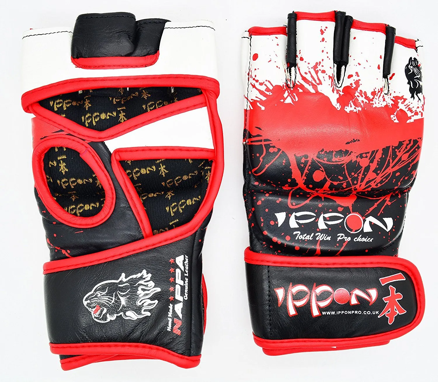 MAR-418 | IPPON Genuine Leather Blood Splatter Strike Gloves