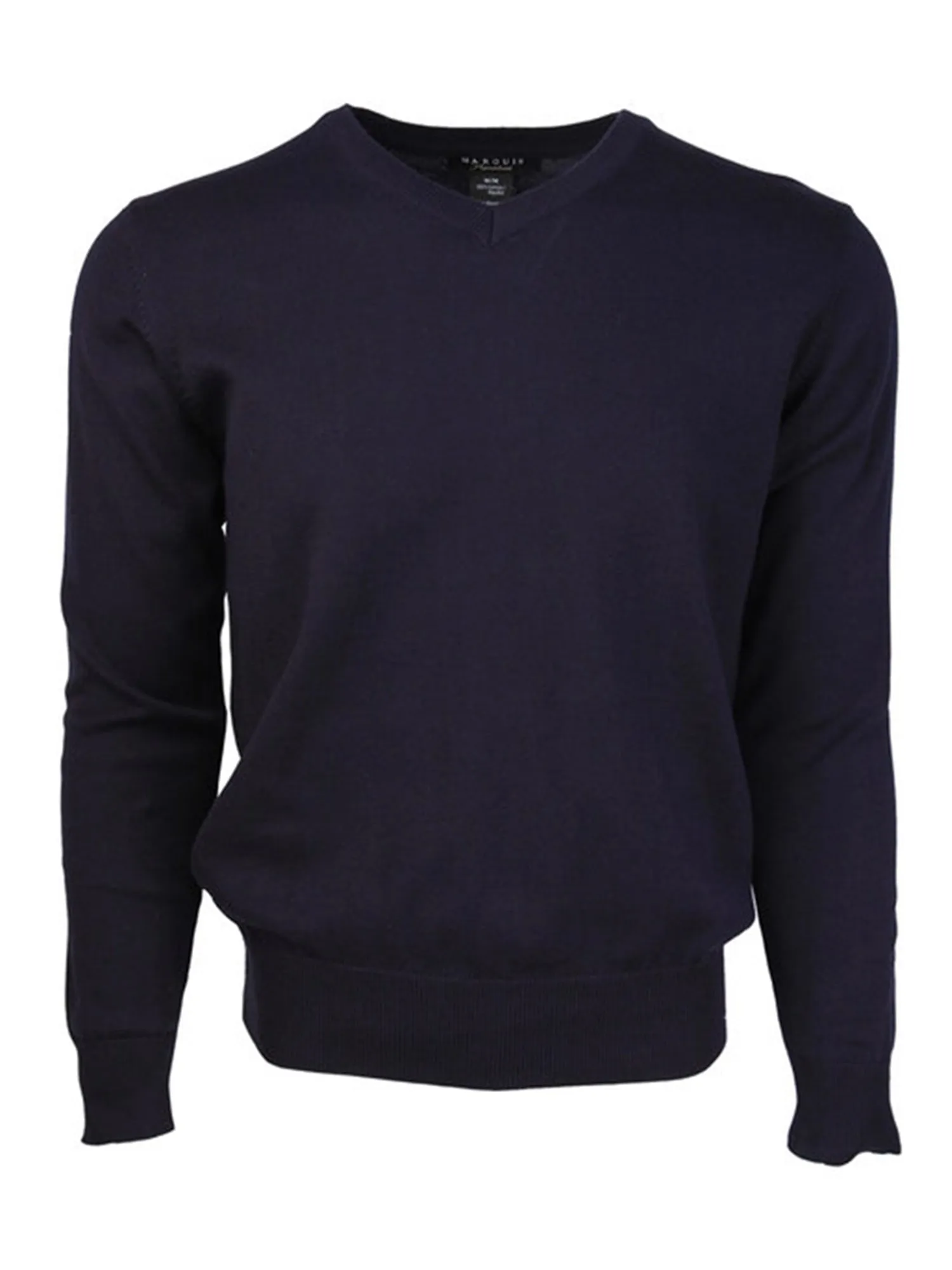 Marquis Modern Fit Solid V-neck Cotton Sweater