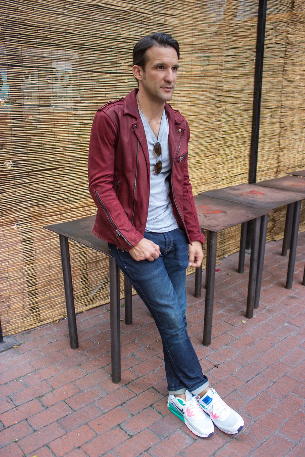 MELBOURNE LT Lightweight Leather Jacket - Special Edition - Burgundy -