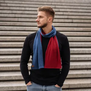 Men's Merino Scarf Denim/Royal Cherry