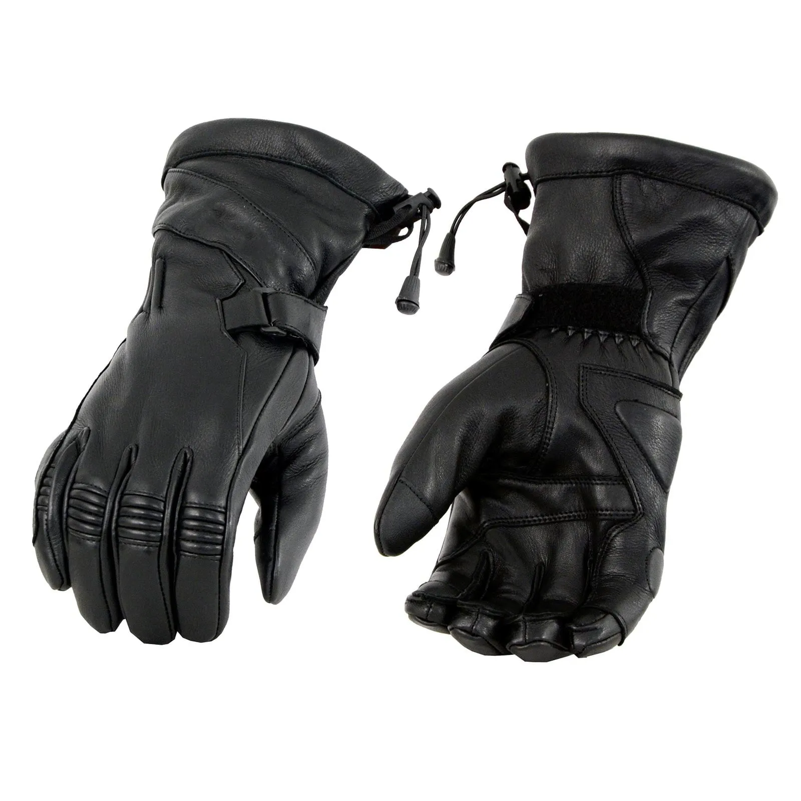 Milwaukee Leather MG7518 Men's Black Deerskin Gauntlet Motorcycle Hand