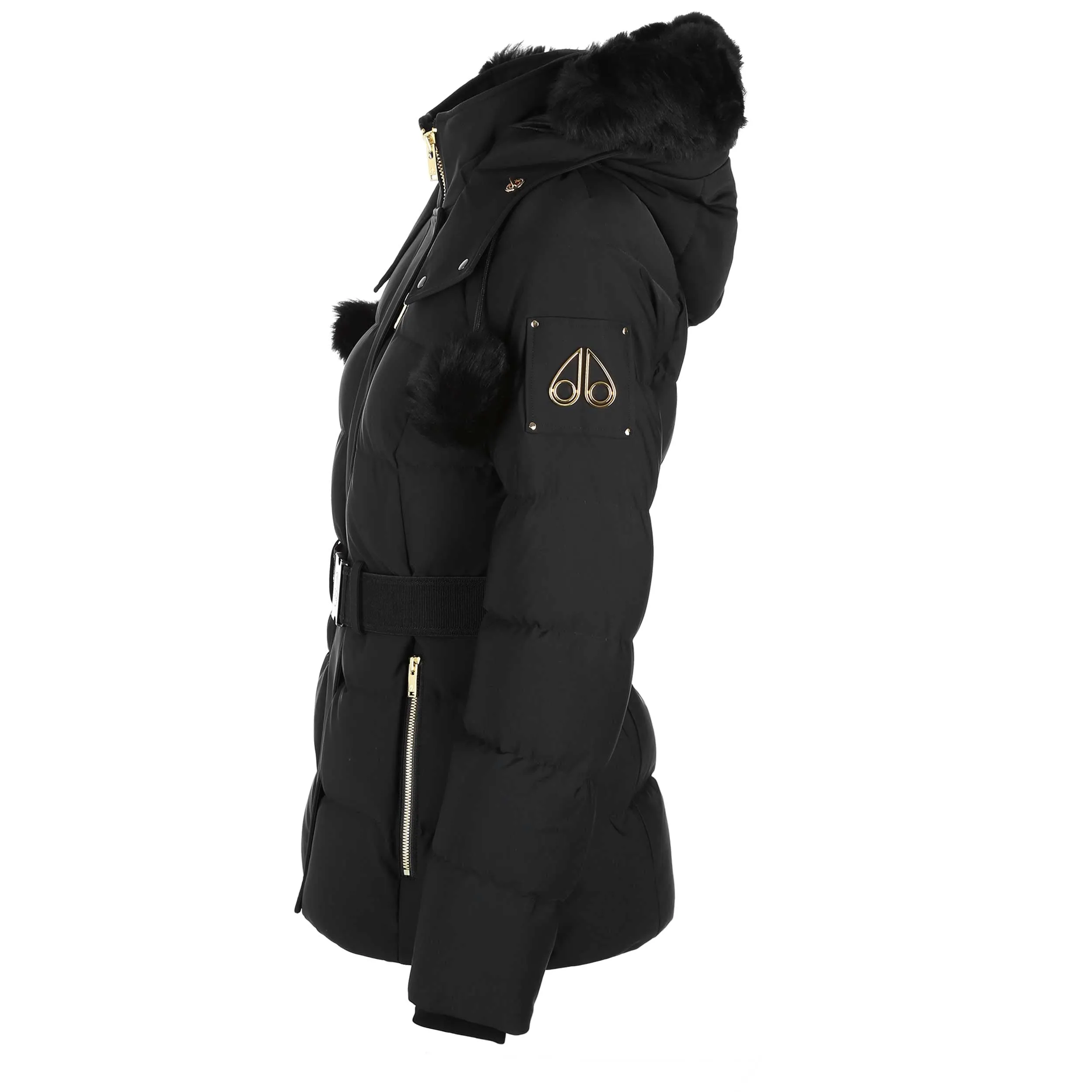 Moose Knuckles Gold Cambria Ladies Jacket in Black & Gold