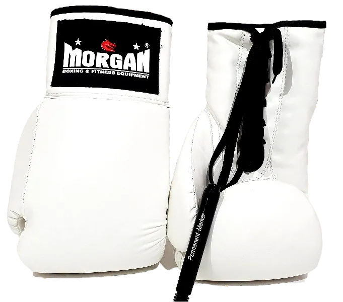 MORGAN P.U LACE UP AUTOGRAPH GLOVES (10oz)