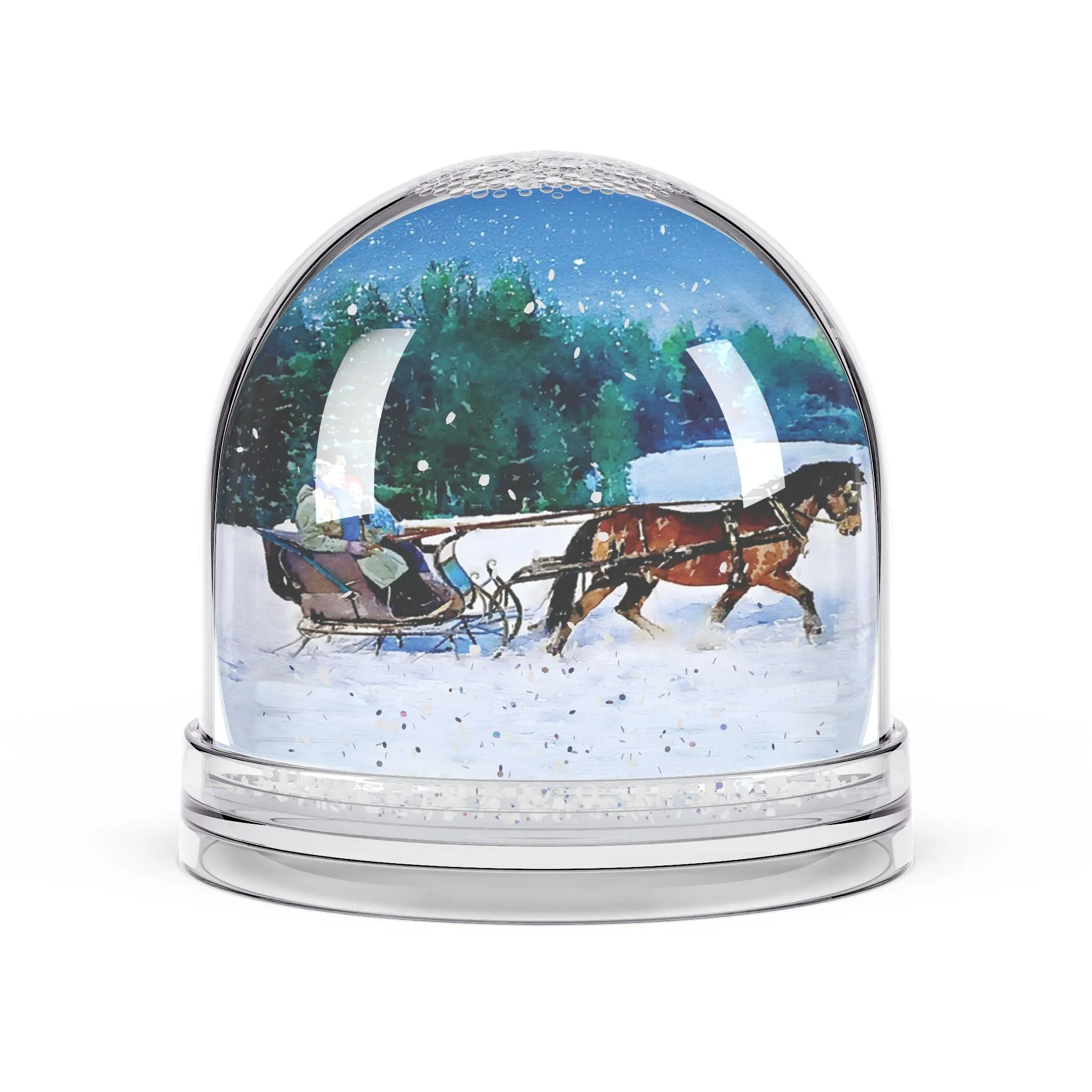 Morning Sleigh Ride Snow Globe