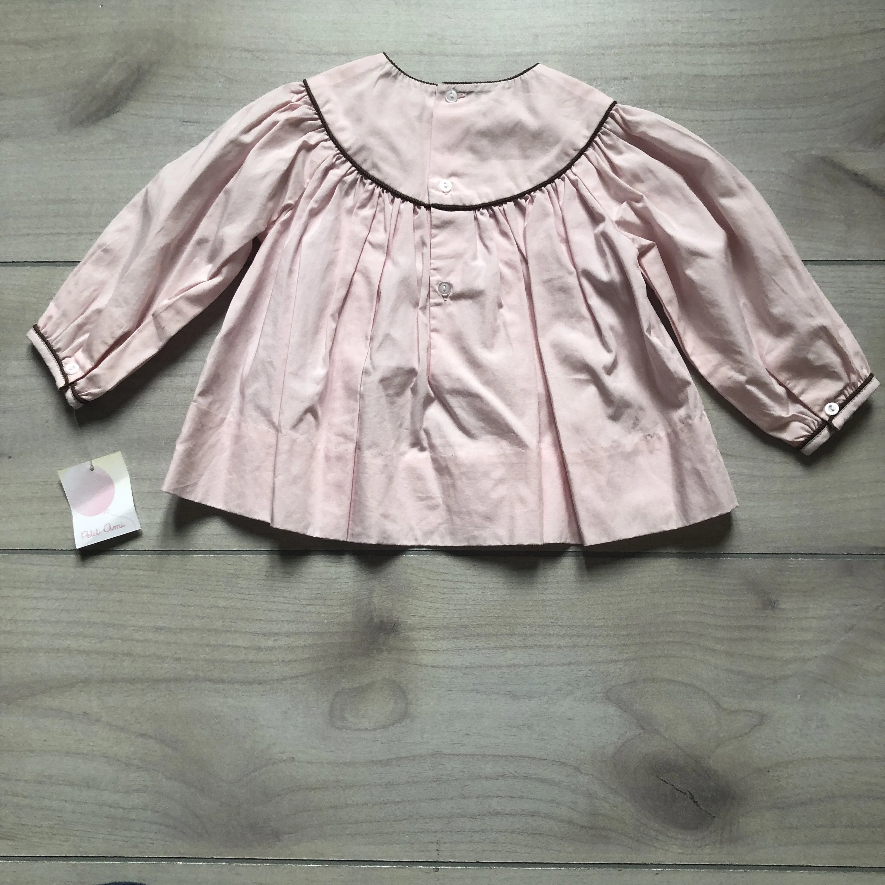 NEW Petit Ami Pink & Brown Smocked Dress