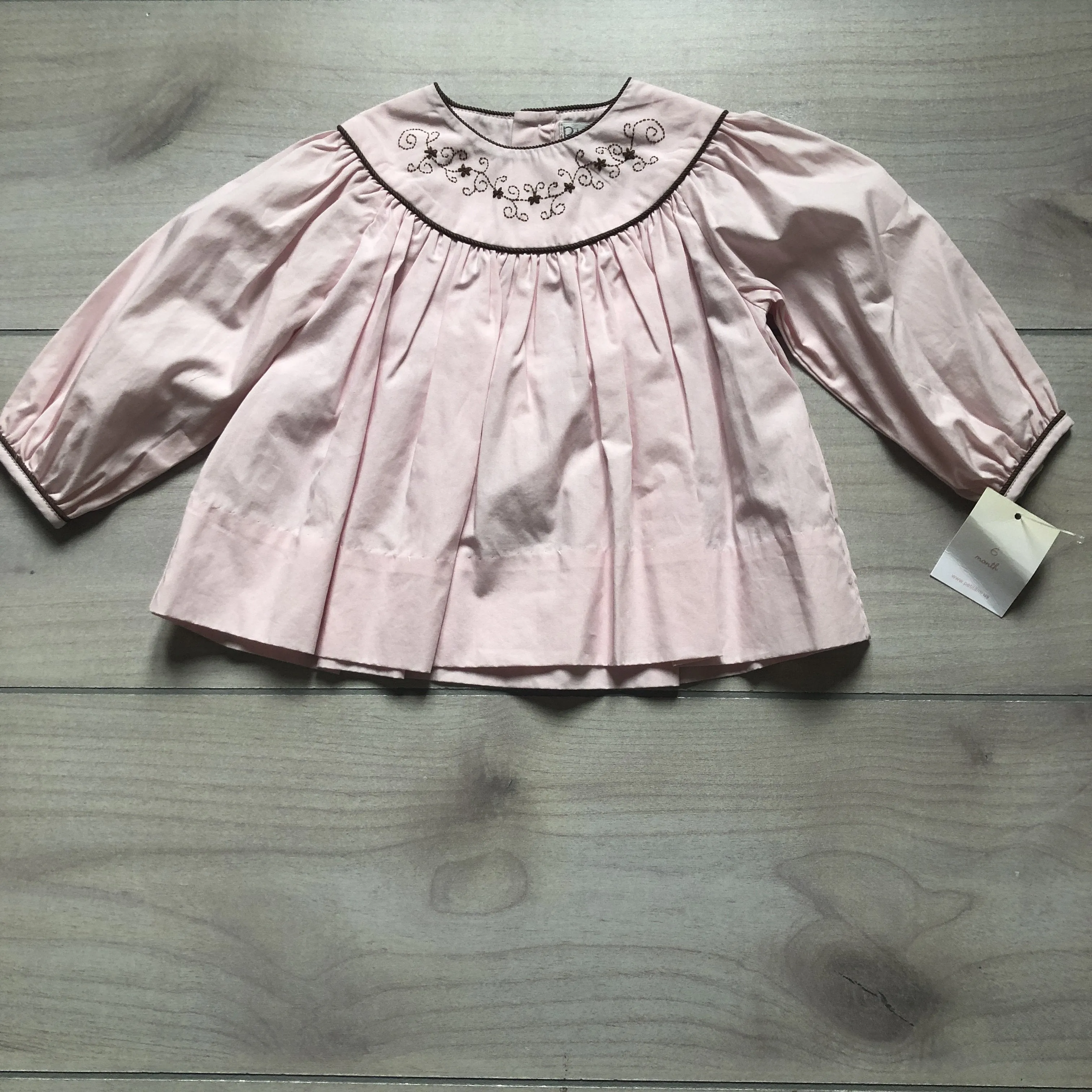 NEW Petit Ami Pink & Brown Smocked Dress