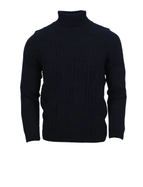 New York Black Men's Fashion Design Turtleneck Sweaters Slim-Fit