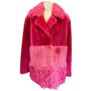 Nour Hammour Hot Pink Shearling Jacket