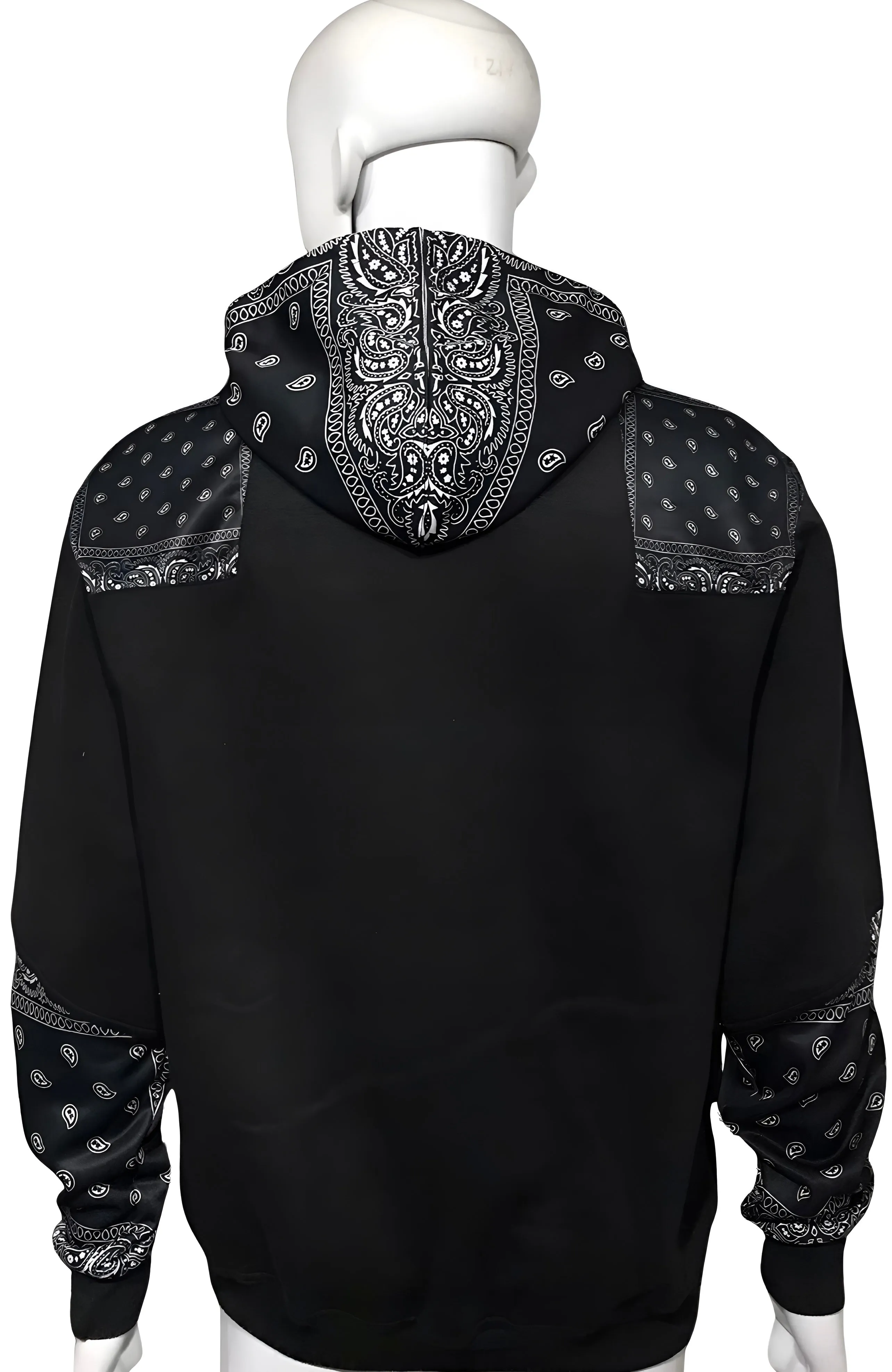 ^OUTFIT KINGS^ LUXURY BLACK BANDANA PULLOVER HOODIES (CUT & SEW COLLECTION)