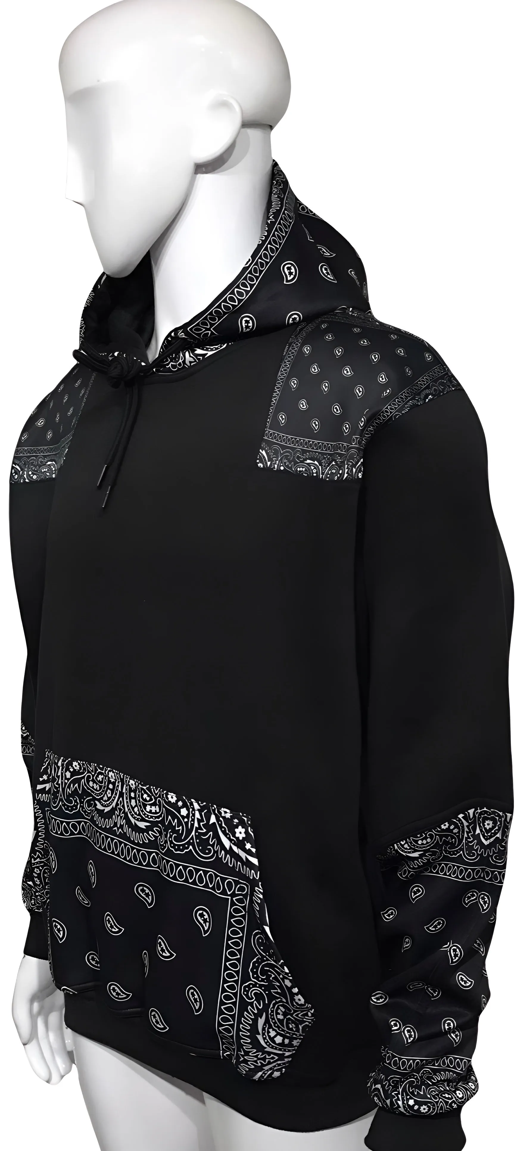 ^OUTFIT KINGS^ LUXURY BLACK BANDANA PULLOVER HOODIES (CUT & SEW COLLECTION)