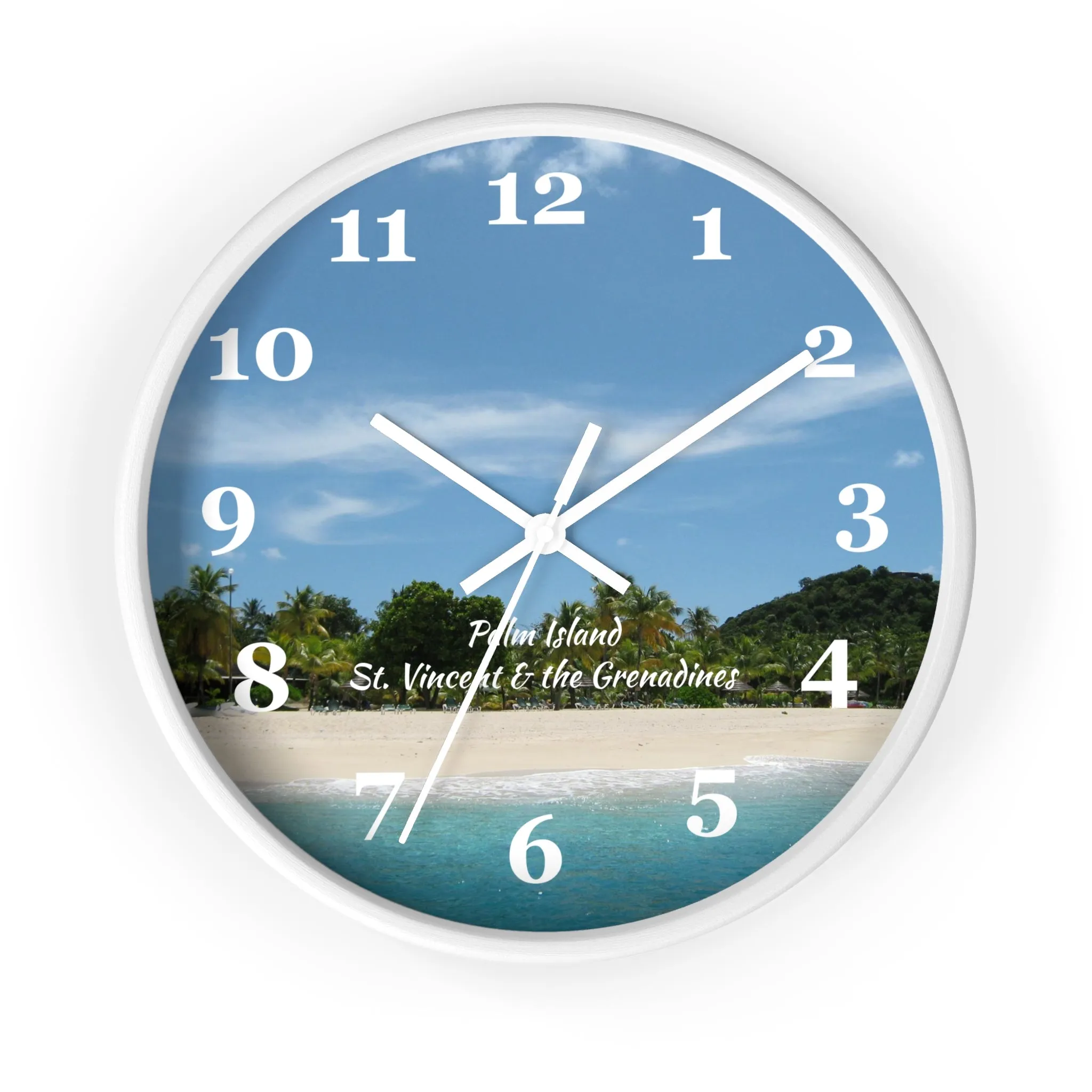 Palm Island Beach Wall Clock, St. Vincent and the Grenadines Palm Island Beach clock