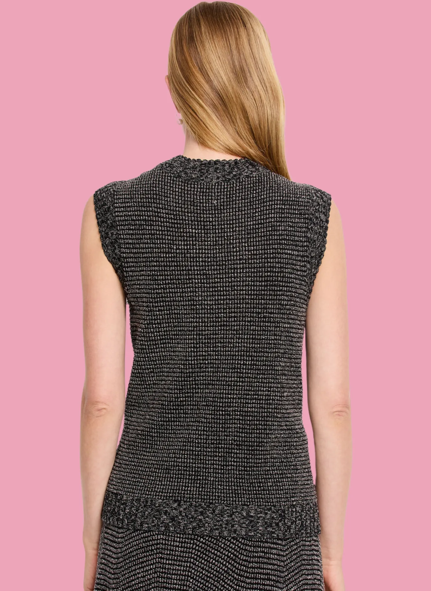 Pixel Knit Sleeveless Sweater