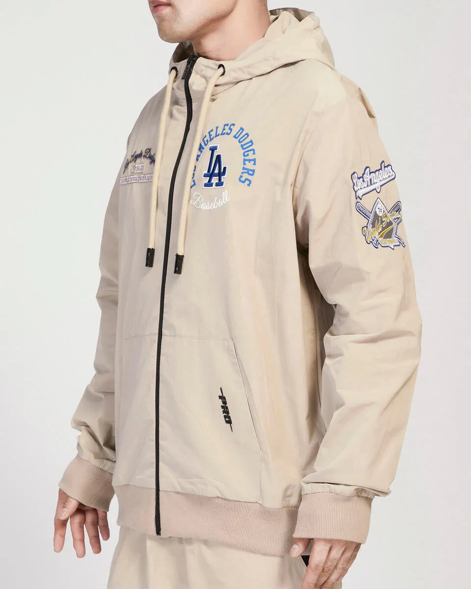 Pro Standard Los Angeles Dodgers Hybrid Woven Fz Po Hoodie-Cream