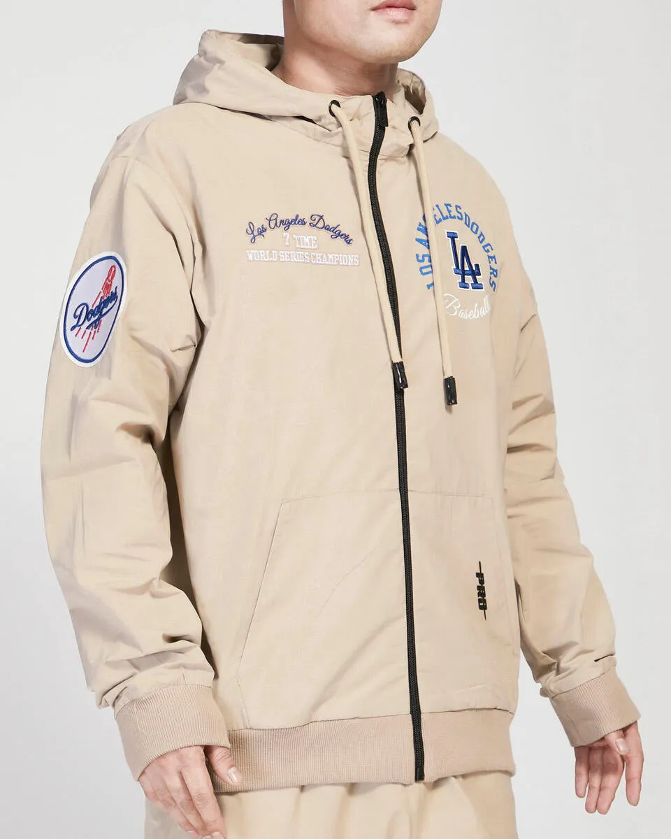 Pro Standard Los Angeles Dodgers Hybrid Woven Fz Po Hoodie-Cream