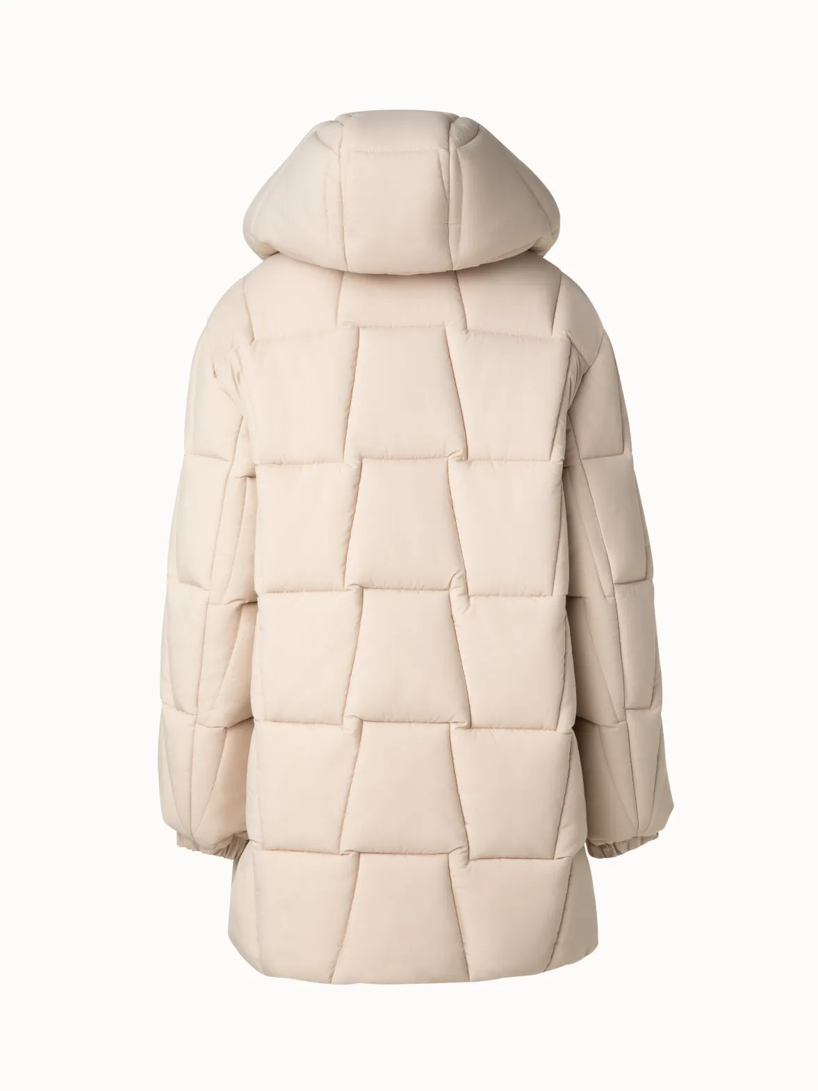 Quilted Taffeta Coat with Hood