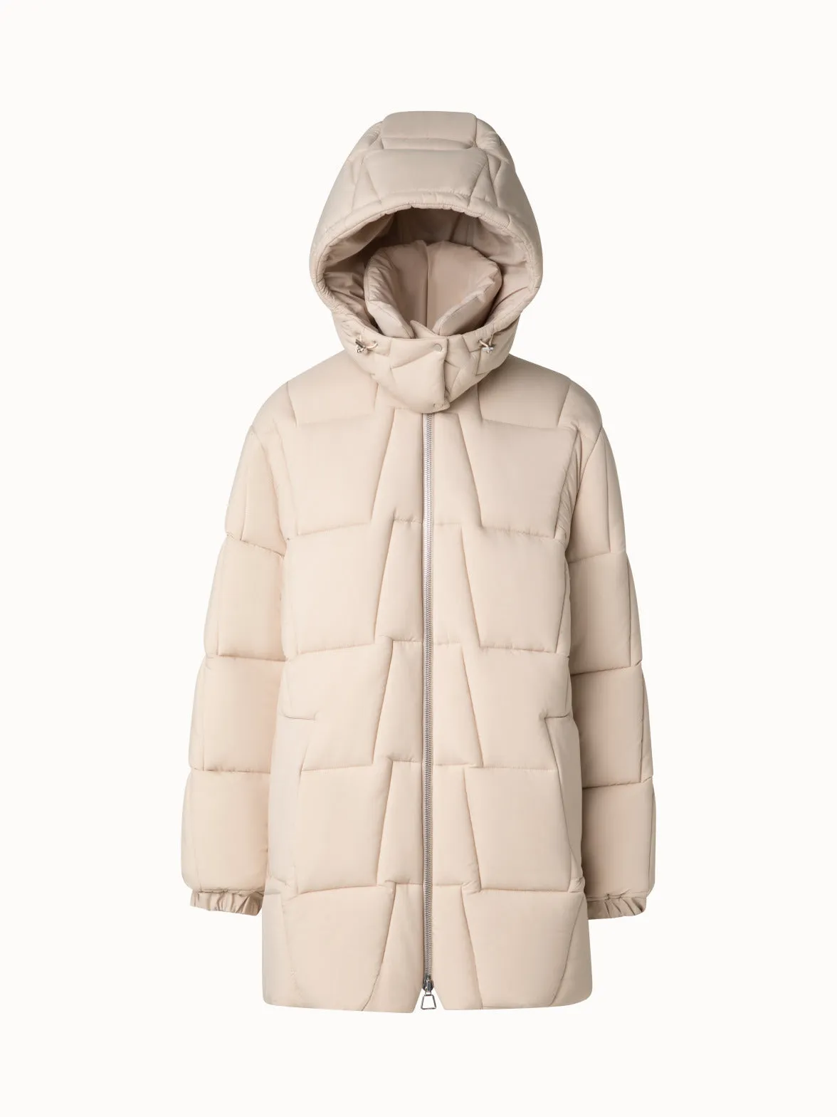 Quilted Taffeta Coat with Hood