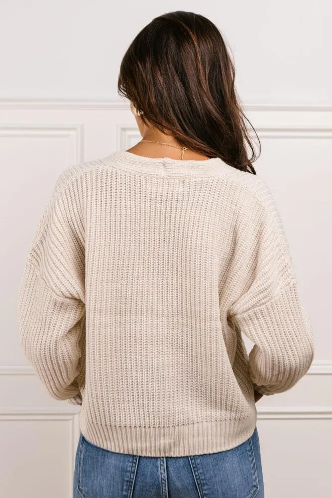 Raven Cropped Cardigan in Cream