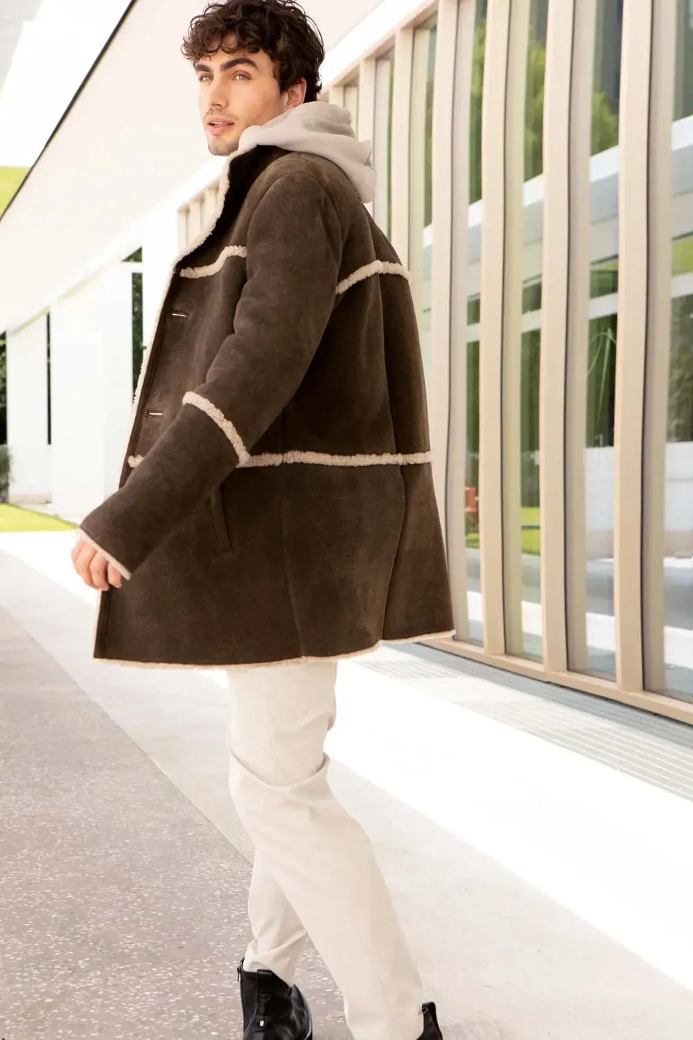 Real  sheepskin coat mens