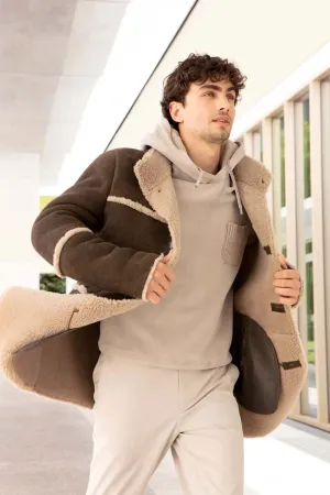 Real  sheepskin coat mens