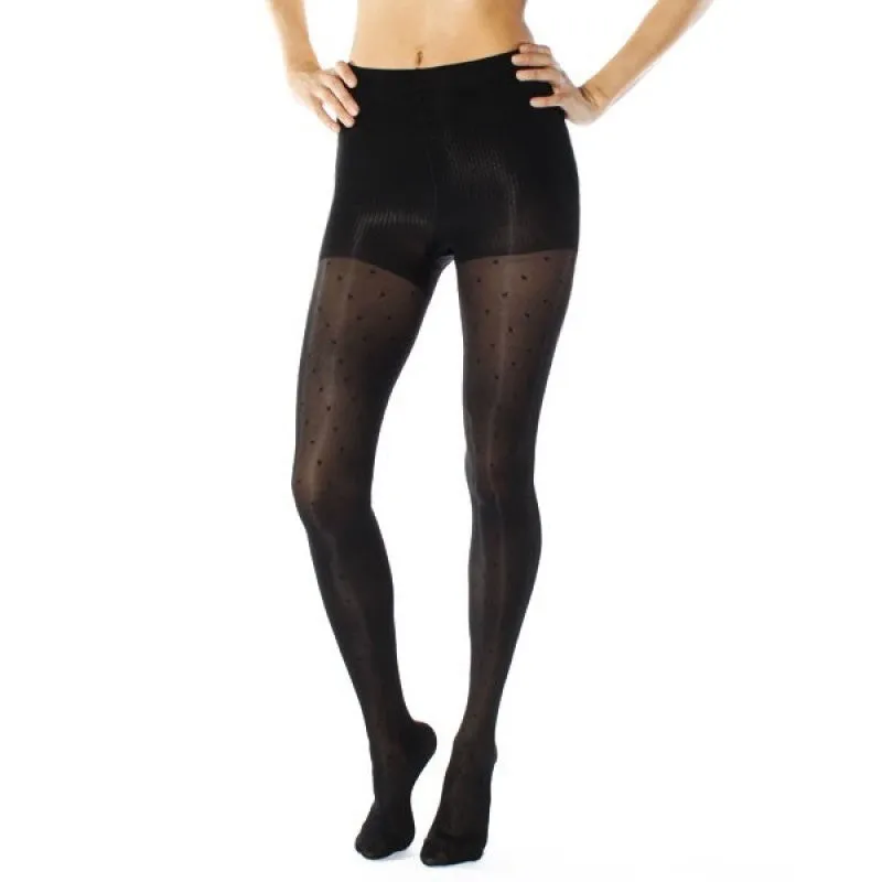 RejuvaHealth 15-20 mmHg Sheer Black Dot Compression Pantyhose