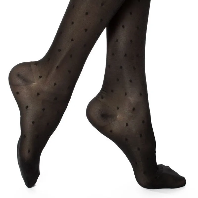 RejuvaHealth 15-20 mmHg Sheer Black Dot Compression Pantyhose