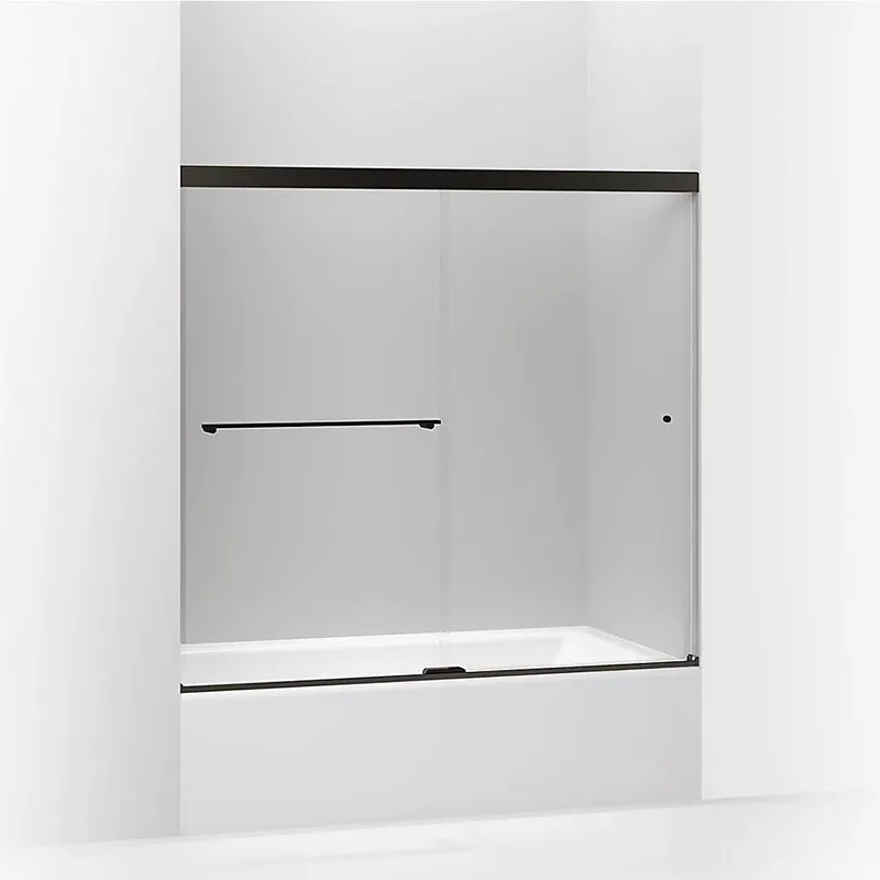 Revel 55.5" Clear Glass Sliding Bath Door in Anodized Dark Bronze with 0.31" Thick Glass