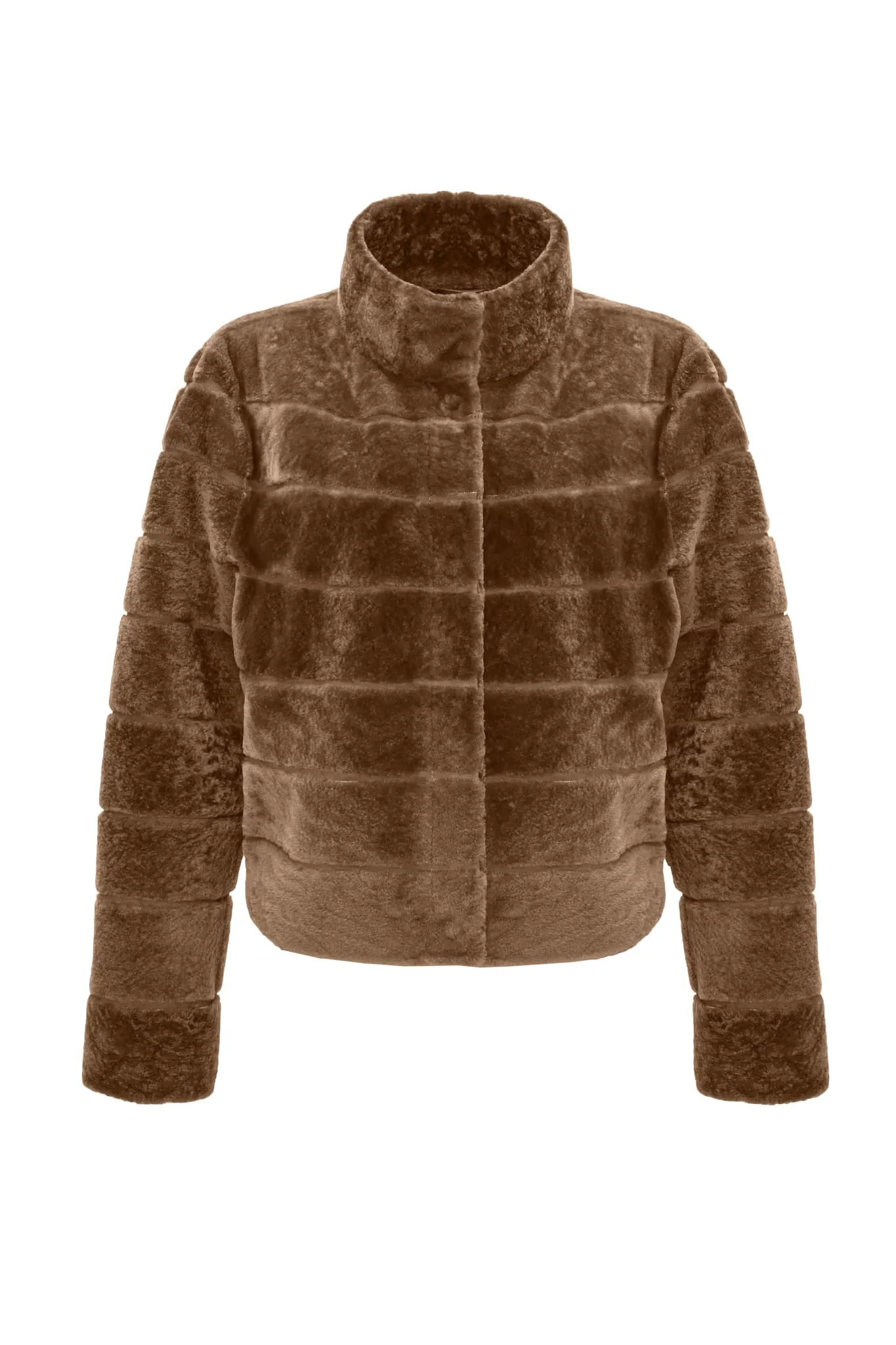 Reversible Textured Shearling Lamb Jacket