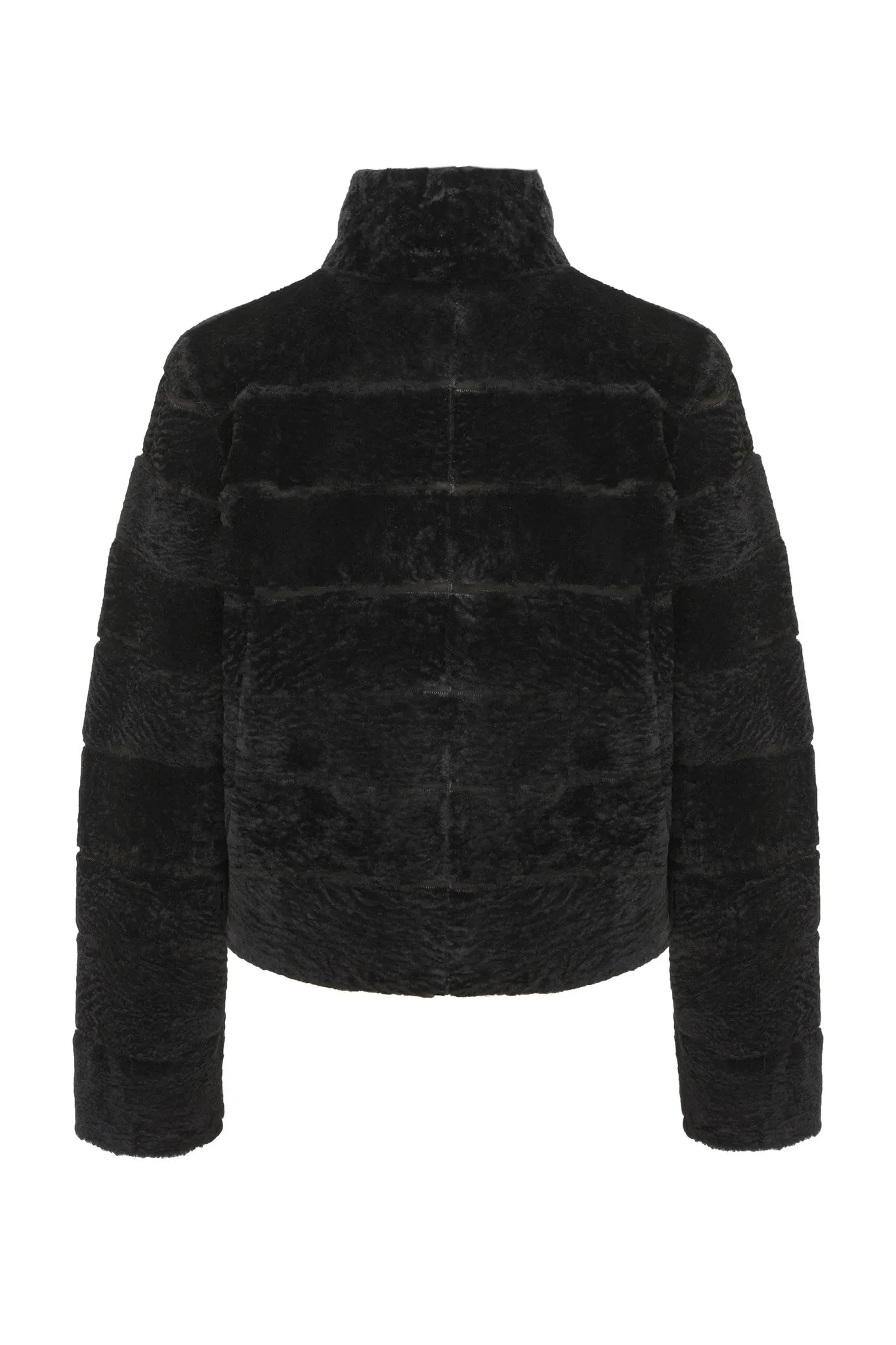 Reversible Textured Shearling Lamb Jacket