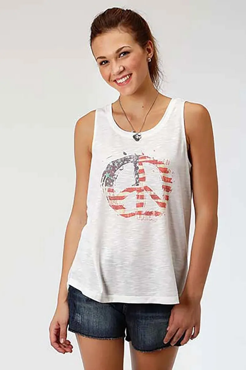 Roper Americana Peace (White) - Women's Tank Top