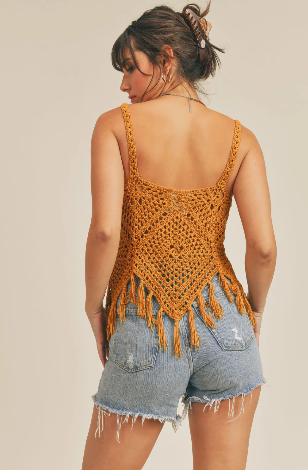 Sadie & Sage Calico Crochet Tank