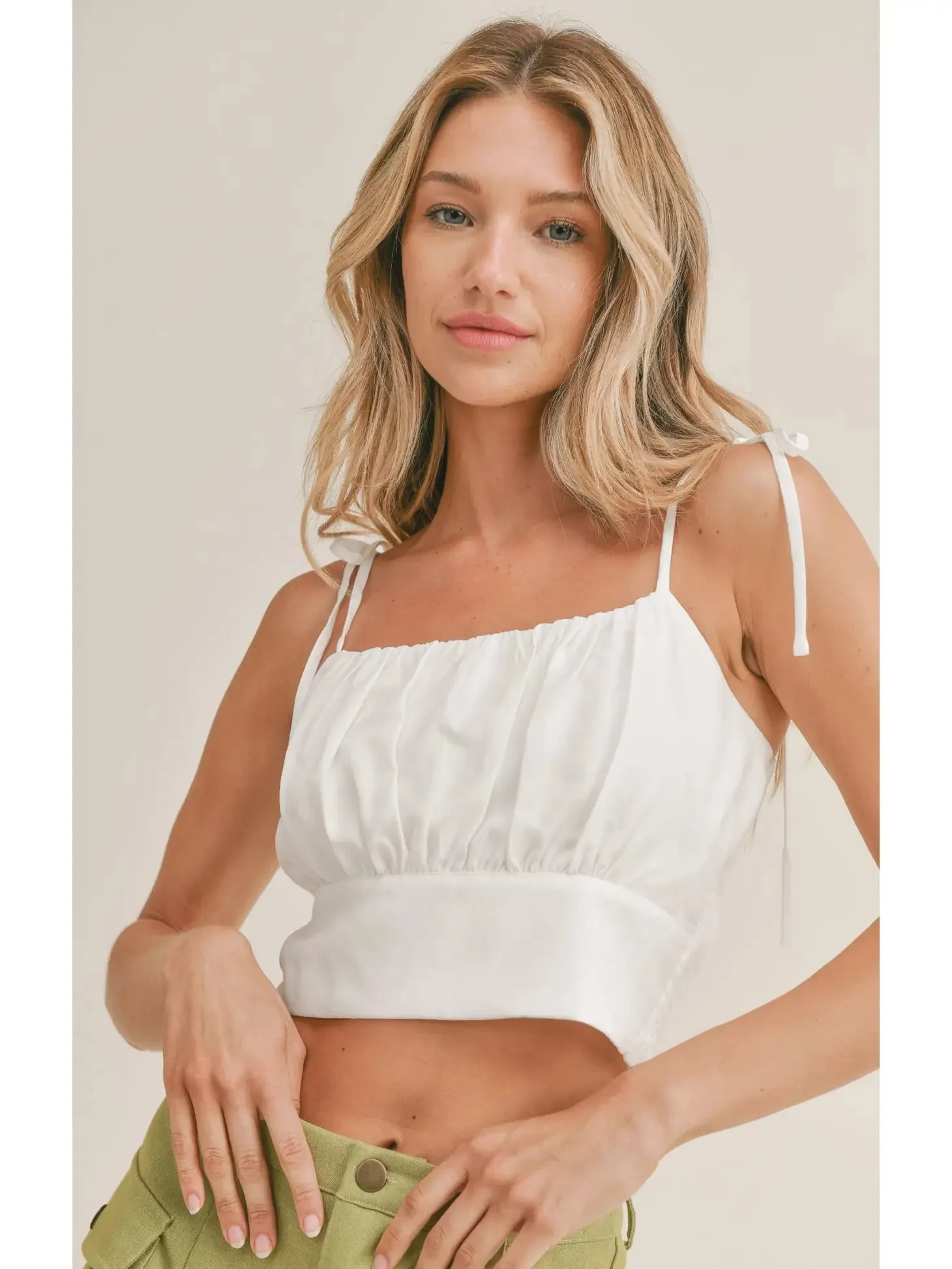 Sadie & Sage Lillie Tie Strap Crop Top