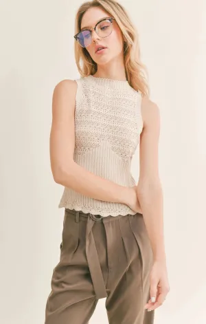 Sage the Label Aria Pointelle Sleeveless Top