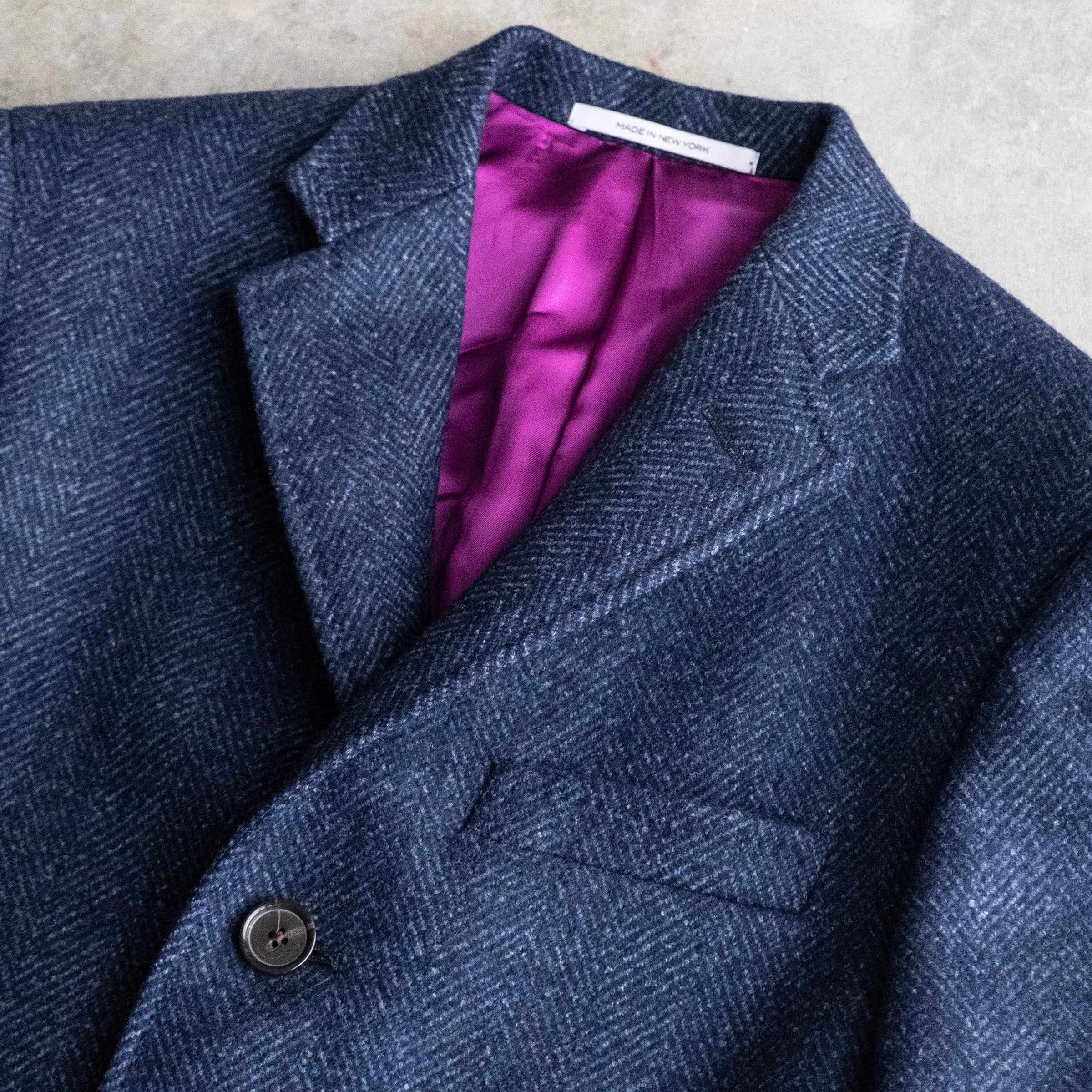 Sample Sale: Extended Length Heavyweight Tweed Overcoat Sz 38L