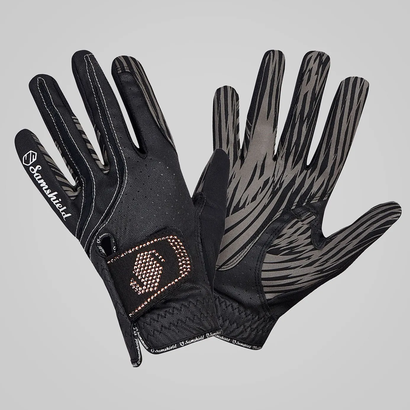 Samshield V-Skin Rose Gold Crystal Gloves - Black/Rose Gold