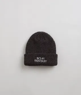 Sci-Fi Fantasy Mixed Yarn Logo Beanie - Black / Gray