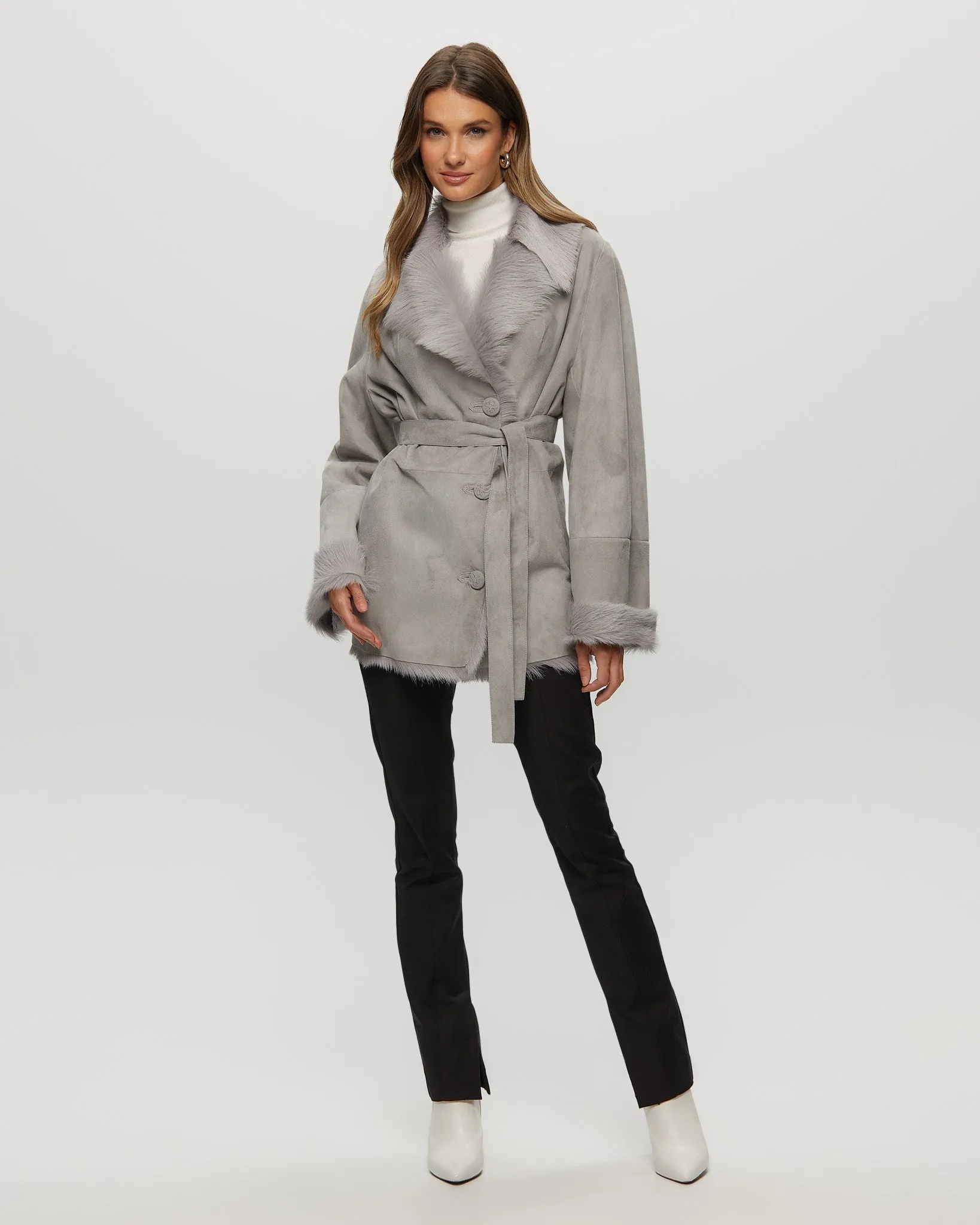 Shearling Lamb Jacket with Toscana Lamb Collar and Cuffs