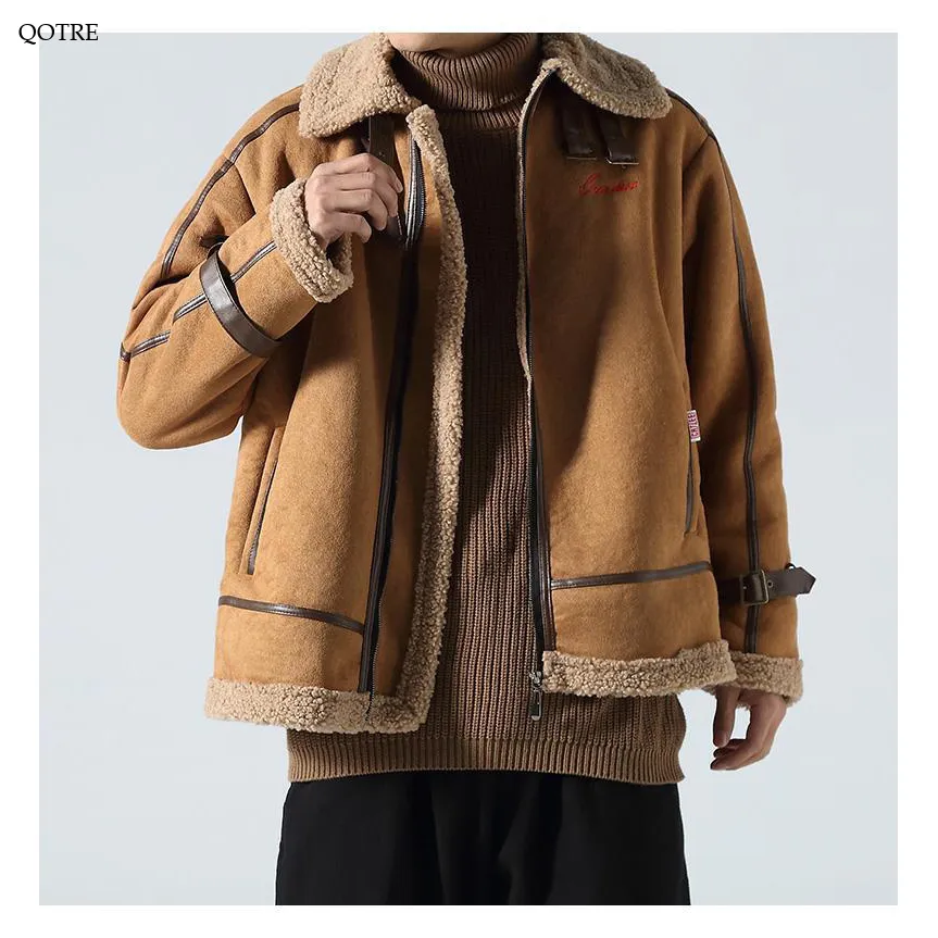 Suedette Zip-Up Shearling Jacket