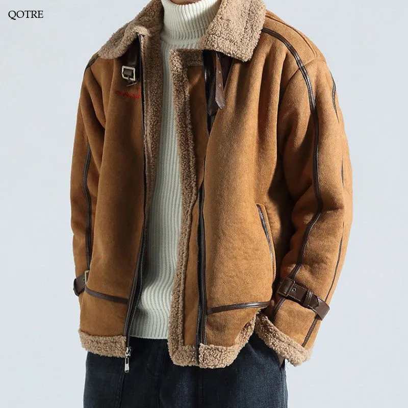 Suedette Zip-Up Shearling Jacket