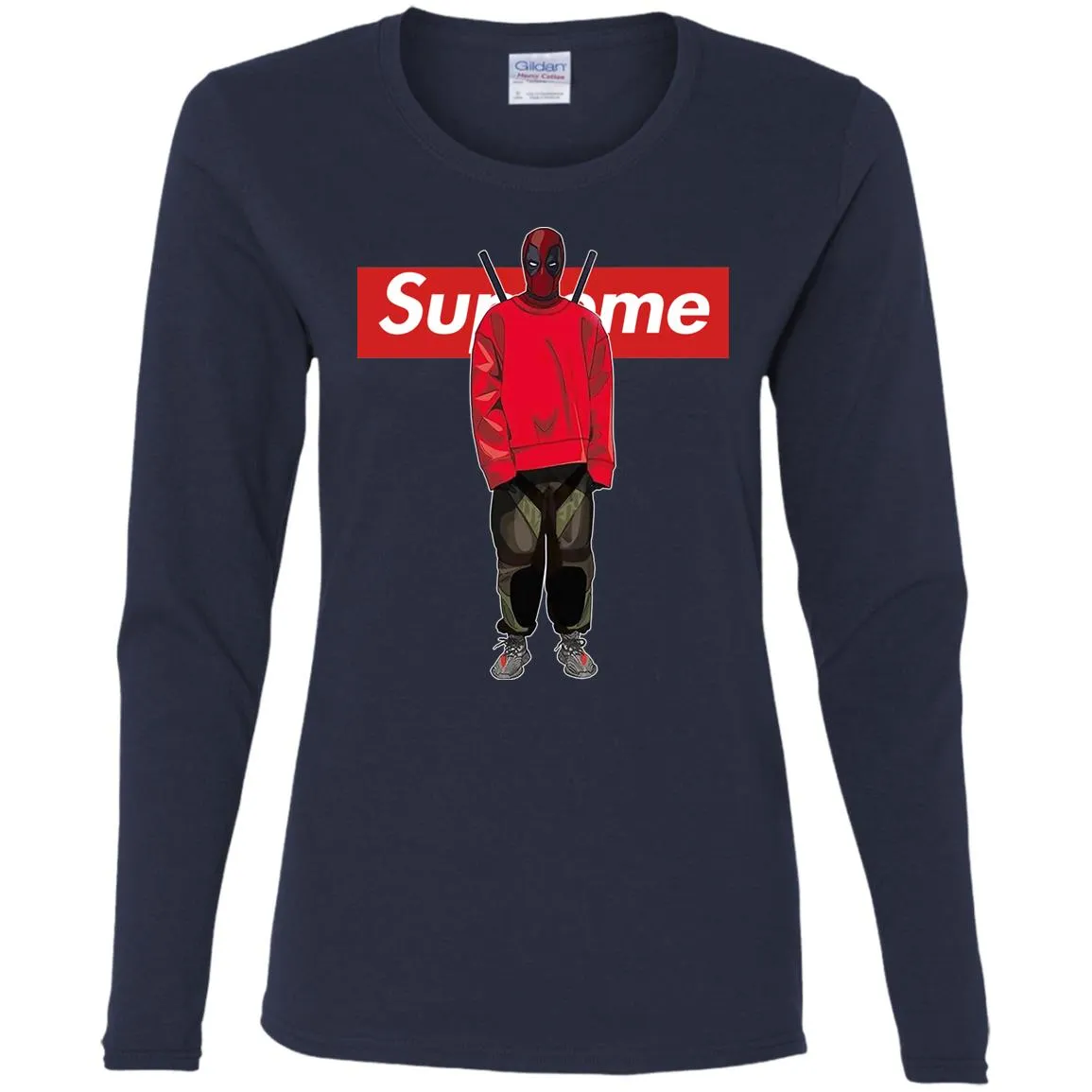 Supreme Deadpool Hiphop T-shirt Women Long Sleeve Shirt