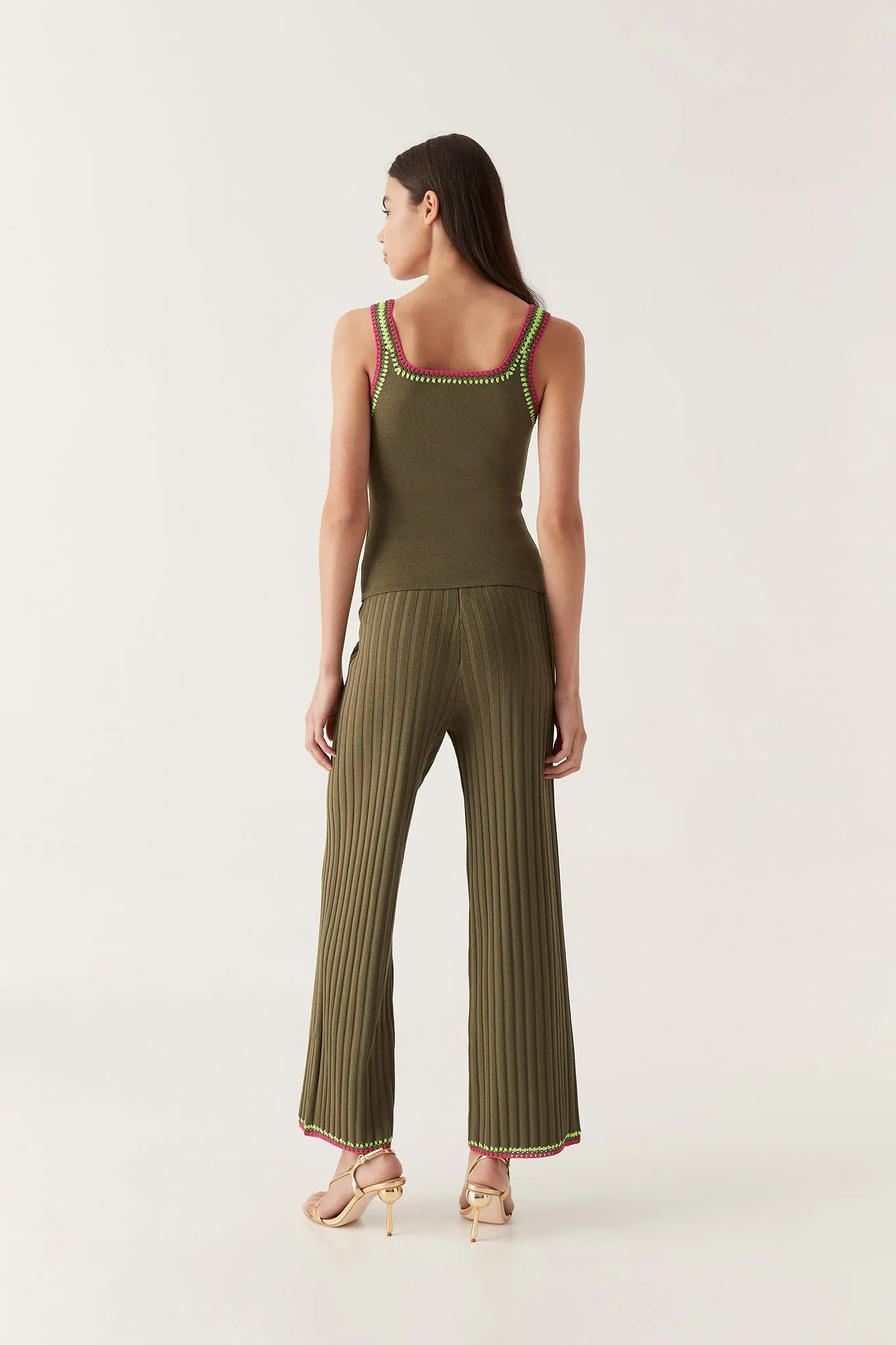 Tazia Crochet Edge Knit Pants