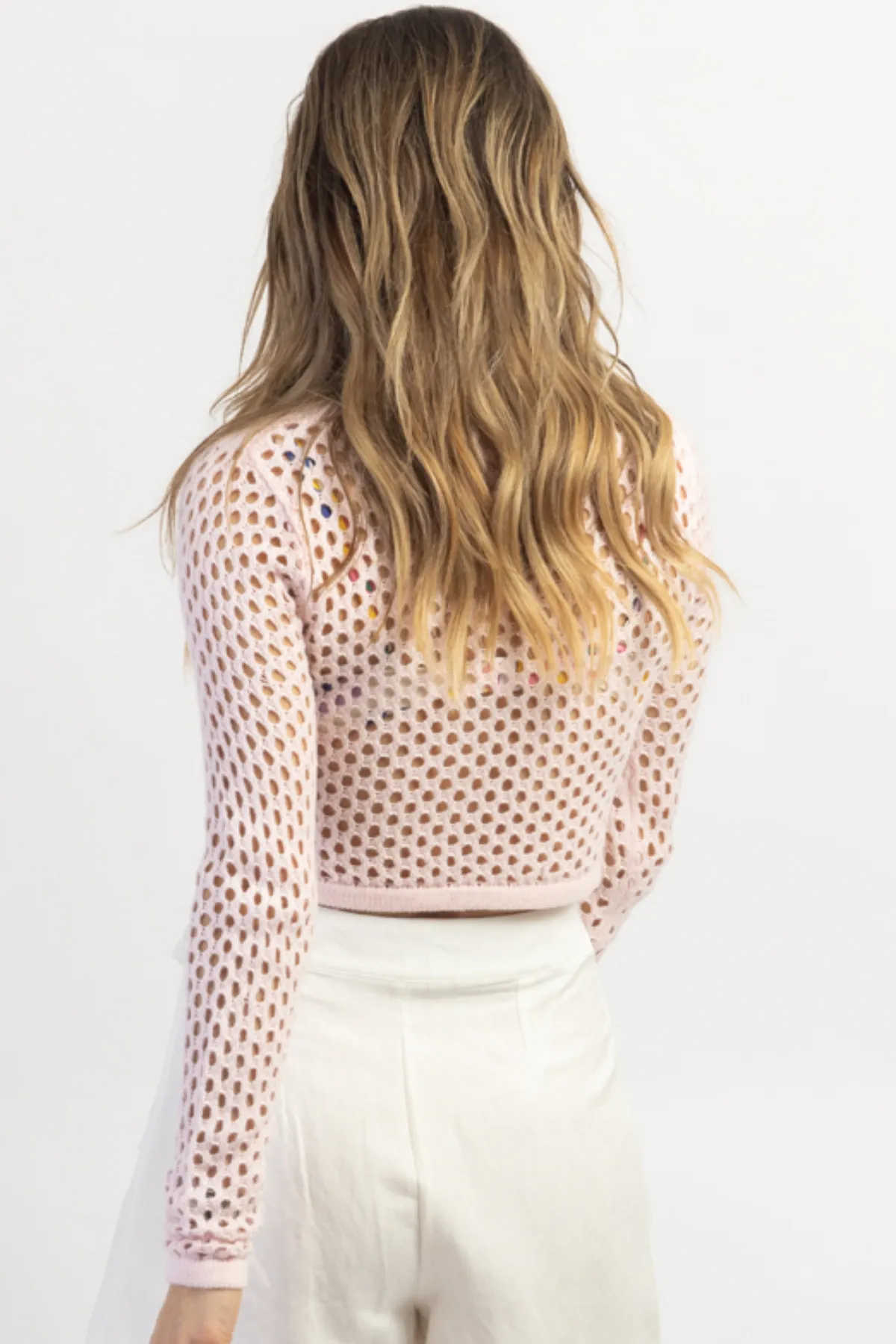 THE JENNA PINK CROCHET CROP TOP